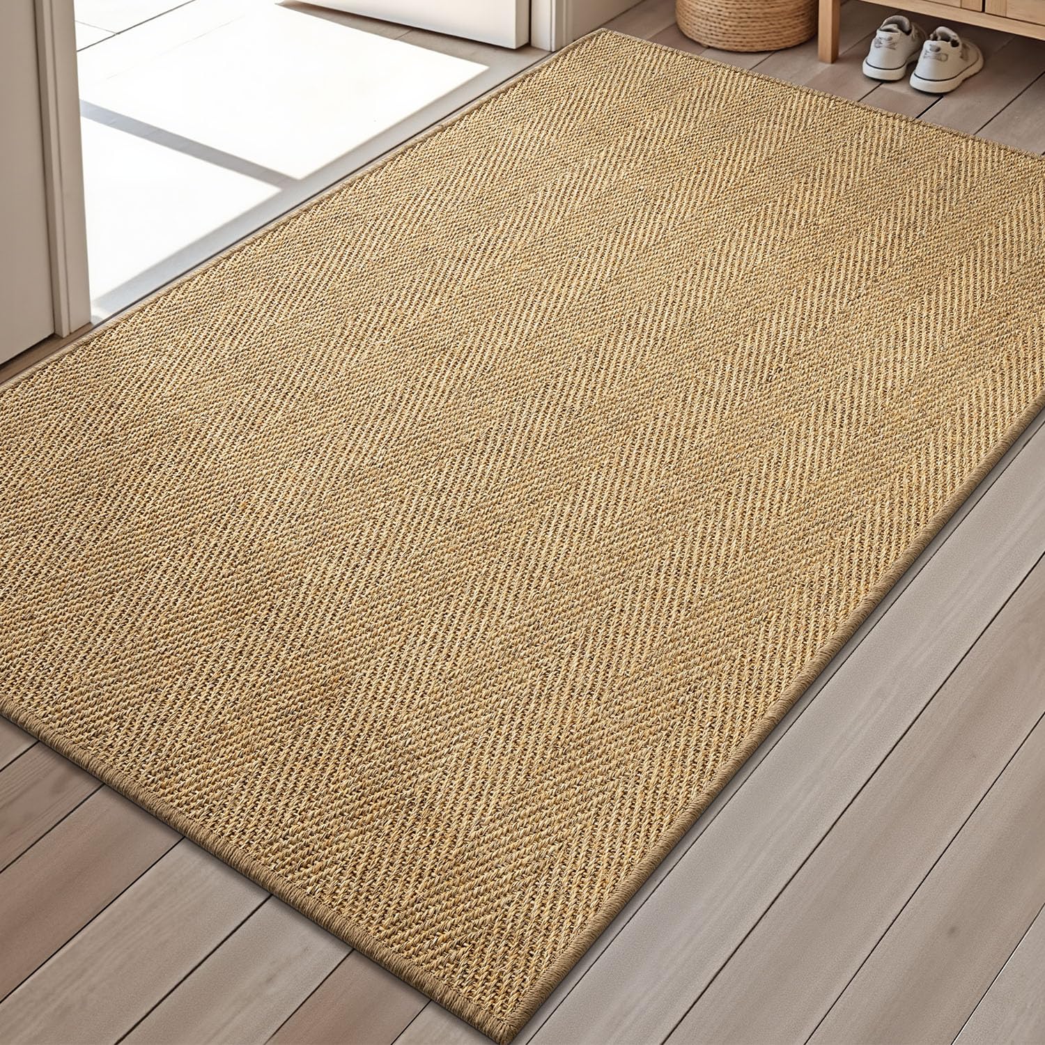 Tapis de sol pour entrée LUMI en sisal tissé main 90x150cm