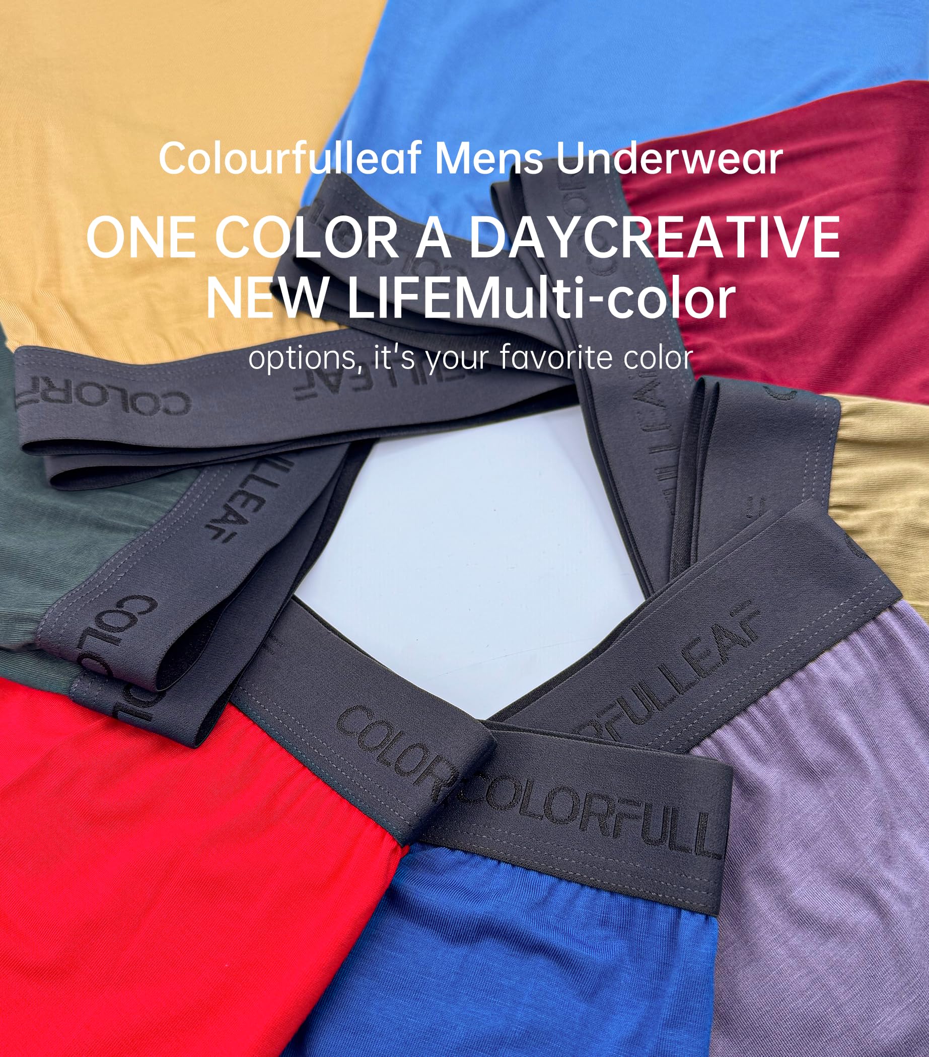 COLORFULLEAF Mens Underwear Soft Bamboo Rayon Boxer Briefs Breathable Open Fly Underwear Multipack