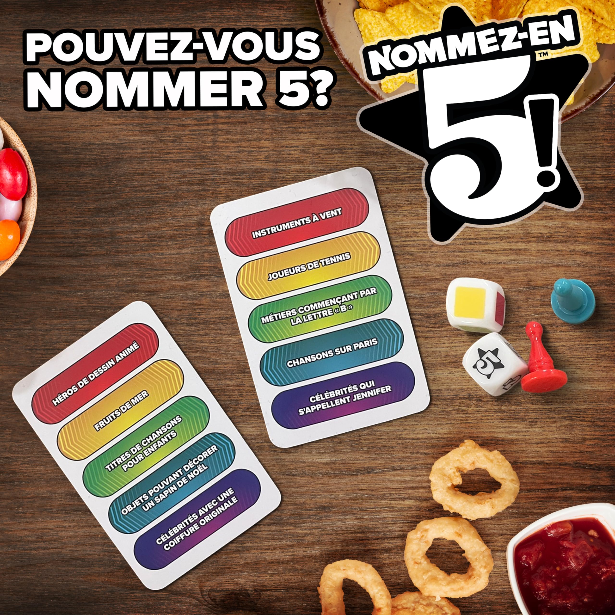 Goliath NOMMEZ-EN-5! Jeu de Société Délirant dès 12 Ans - Jeu de Rapidité, Trouver 5 Réponses, en Famille ou Entre Amis, 2 Joueurs