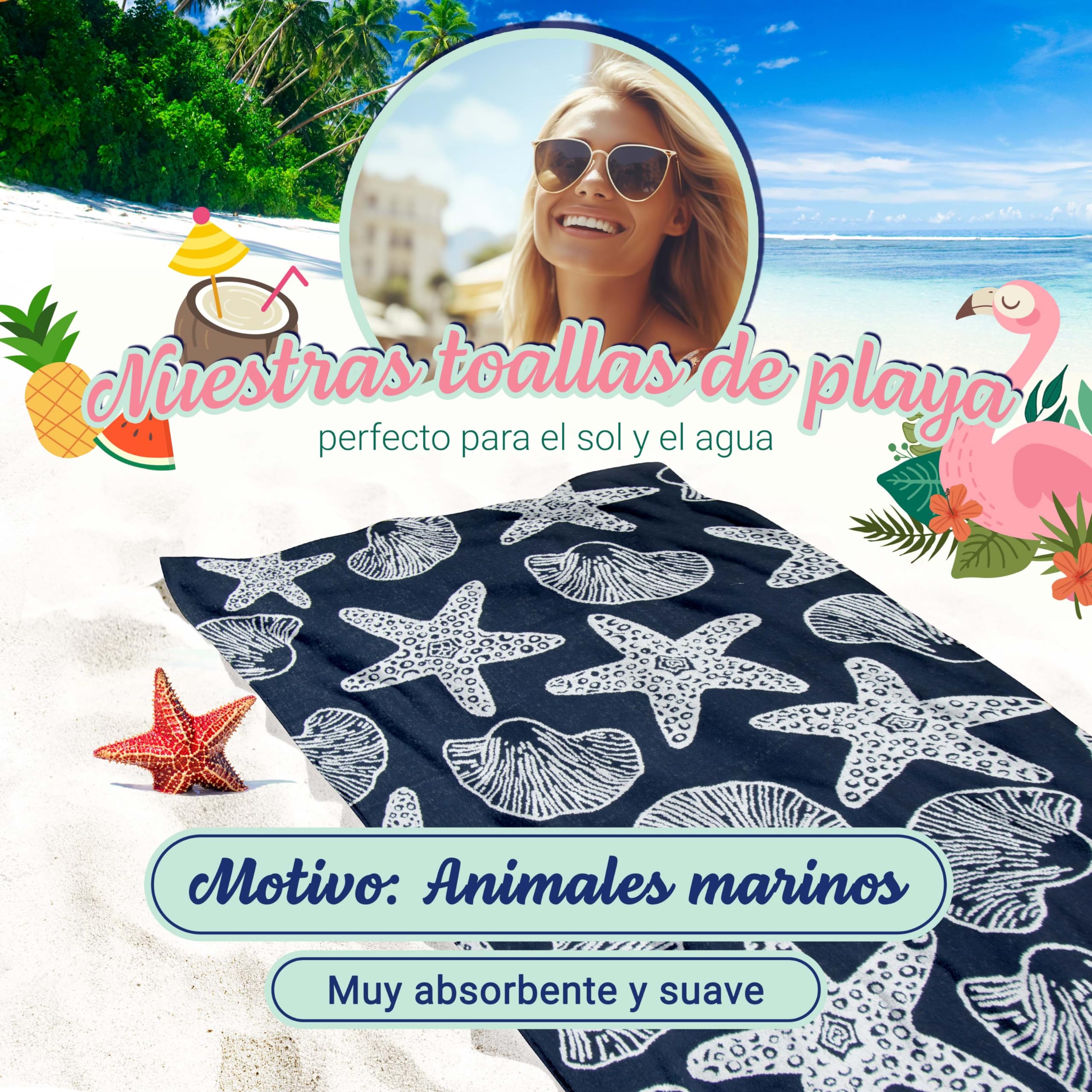 Toalla Playa Toalla De Playa ZOLLNER 90x160 Cm Absorbente