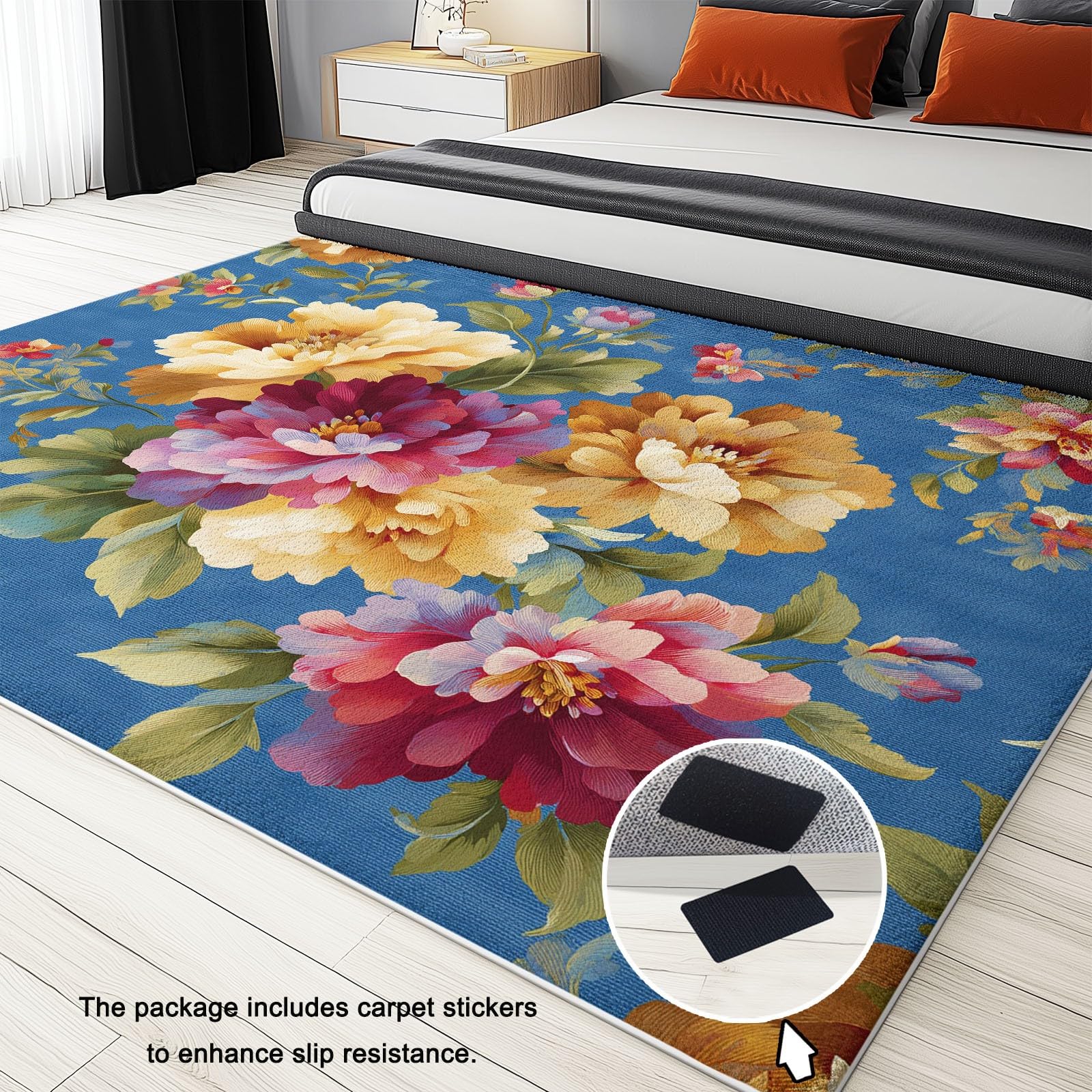 Dywan Korytarz Tło Kwiaty Natura Elegancja Sztuka, Krótkie włosie Miękkie Można prać w pralce 140 x 200 cm Prostokątne Dywaniki antypoślizgowe Łatwe do czyszczenia, do przedpokoju do salonu sypialni