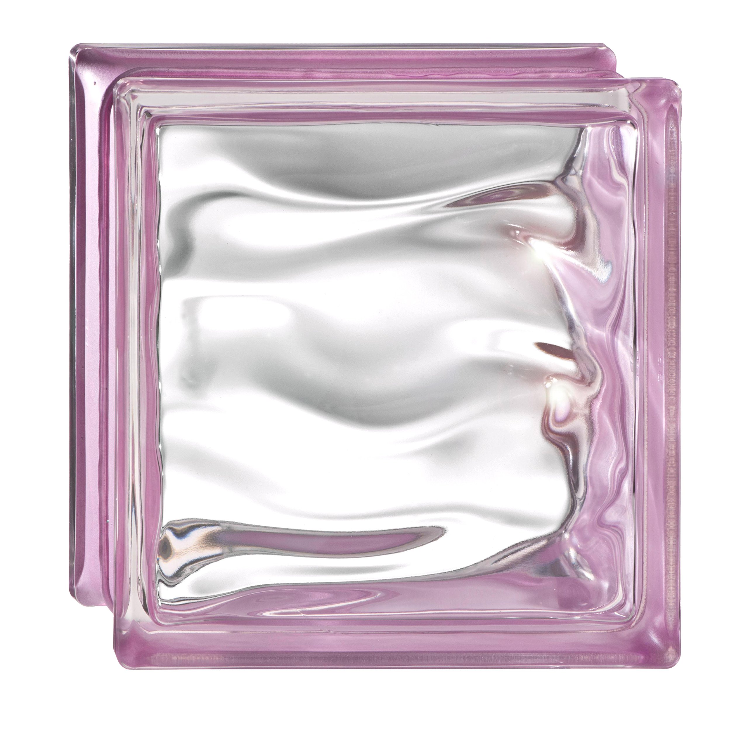 6 pieza BM bloques de vidrio AGUA reflejo amatista bloque de vidrio satinado por un lado 19x19x8 cm