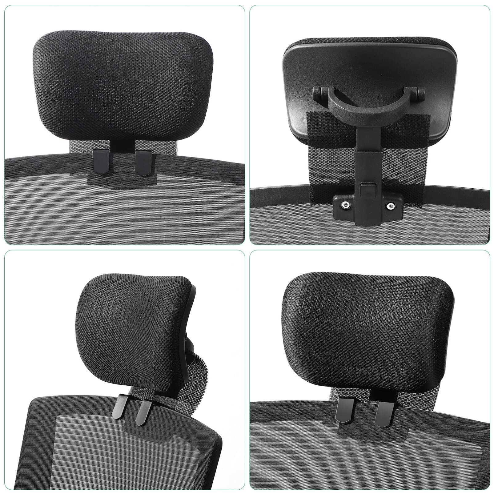 TOYANDONA Support de tête pour chaise de bureau, hauteur et angle réglables pour chaise de bureau