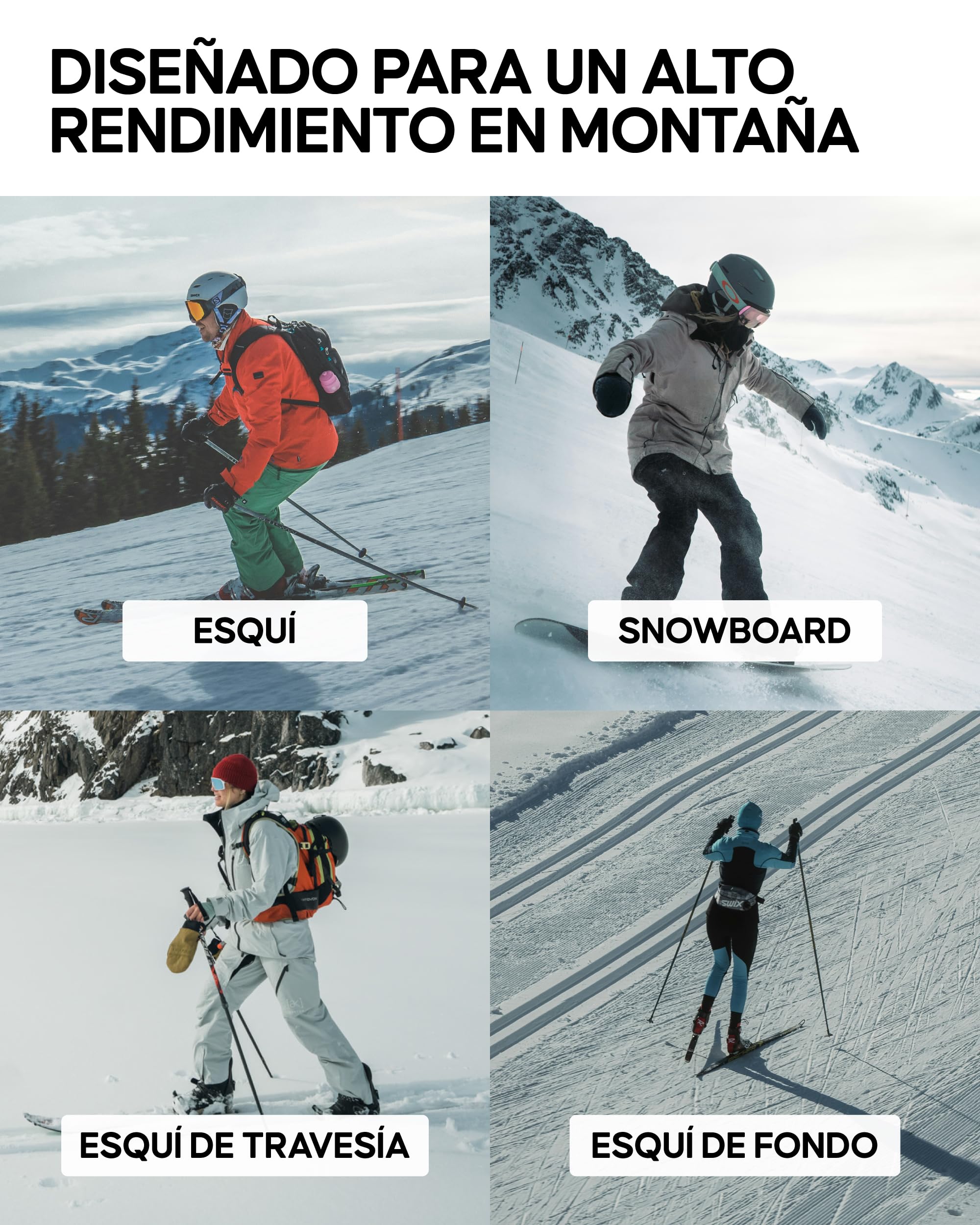 DANISH ENDURANCE Calcetines Esquí Lana Merino, Calcetines Térmicos de Invierno, Hombre y Mujer, Acolchado Ligero y Ajuste Anatómico