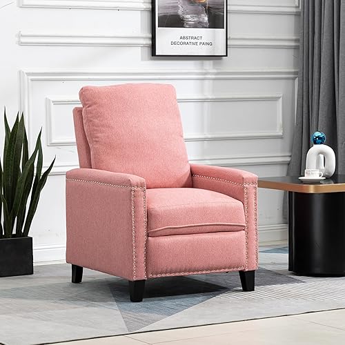 Miniatura 2 de Silla reclinable deslizante, moderna y cómoda, silla de ocio tapizada, sofá reclinable para sala de estar, remaches retro decorados, sillón