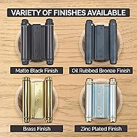 Vista 4 de Hinge Outlet Adjustable Double Action Spring Hinge, Saloon, Swinging or Cafe Door Hinges - Highly Rust-Resistant, Self-Closing, Dual-Swing