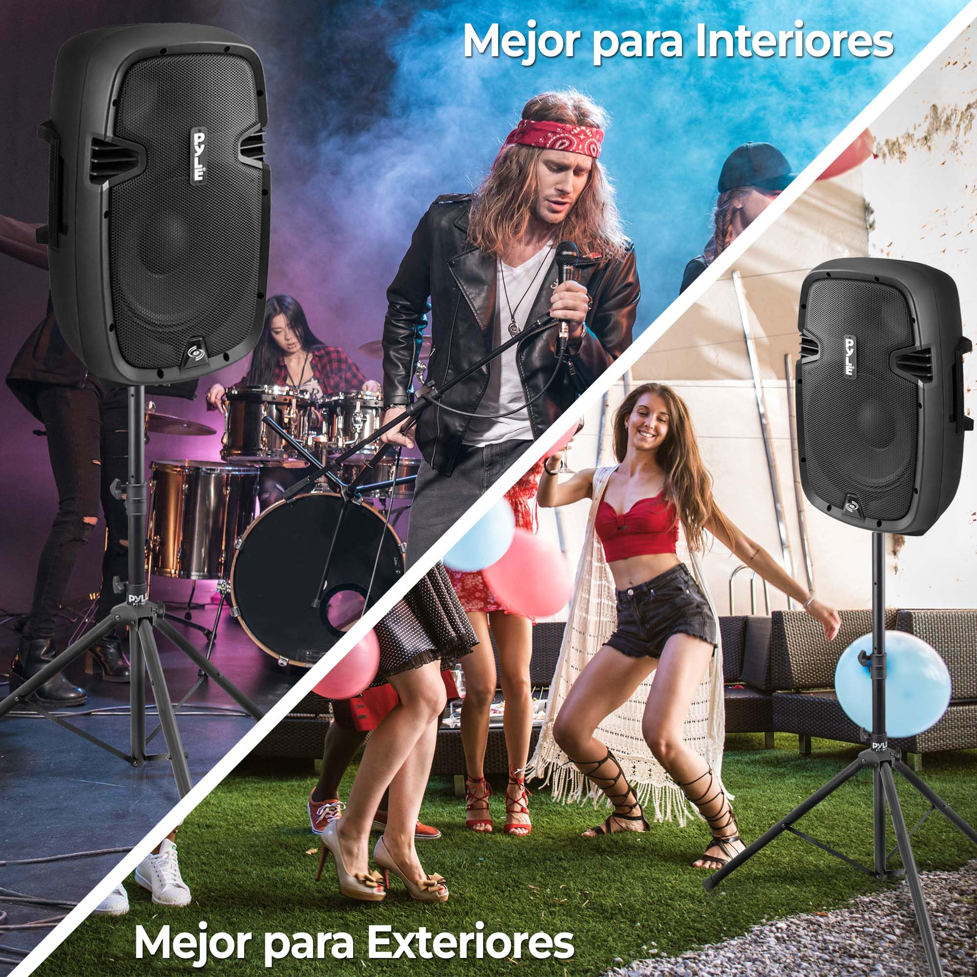 Pyle Soporte tripode para Altavoz, Ajustable, Montaje Resistente de Acero, Pasador de Seguridad, Plegable, Ideal para Altavoces Grandes