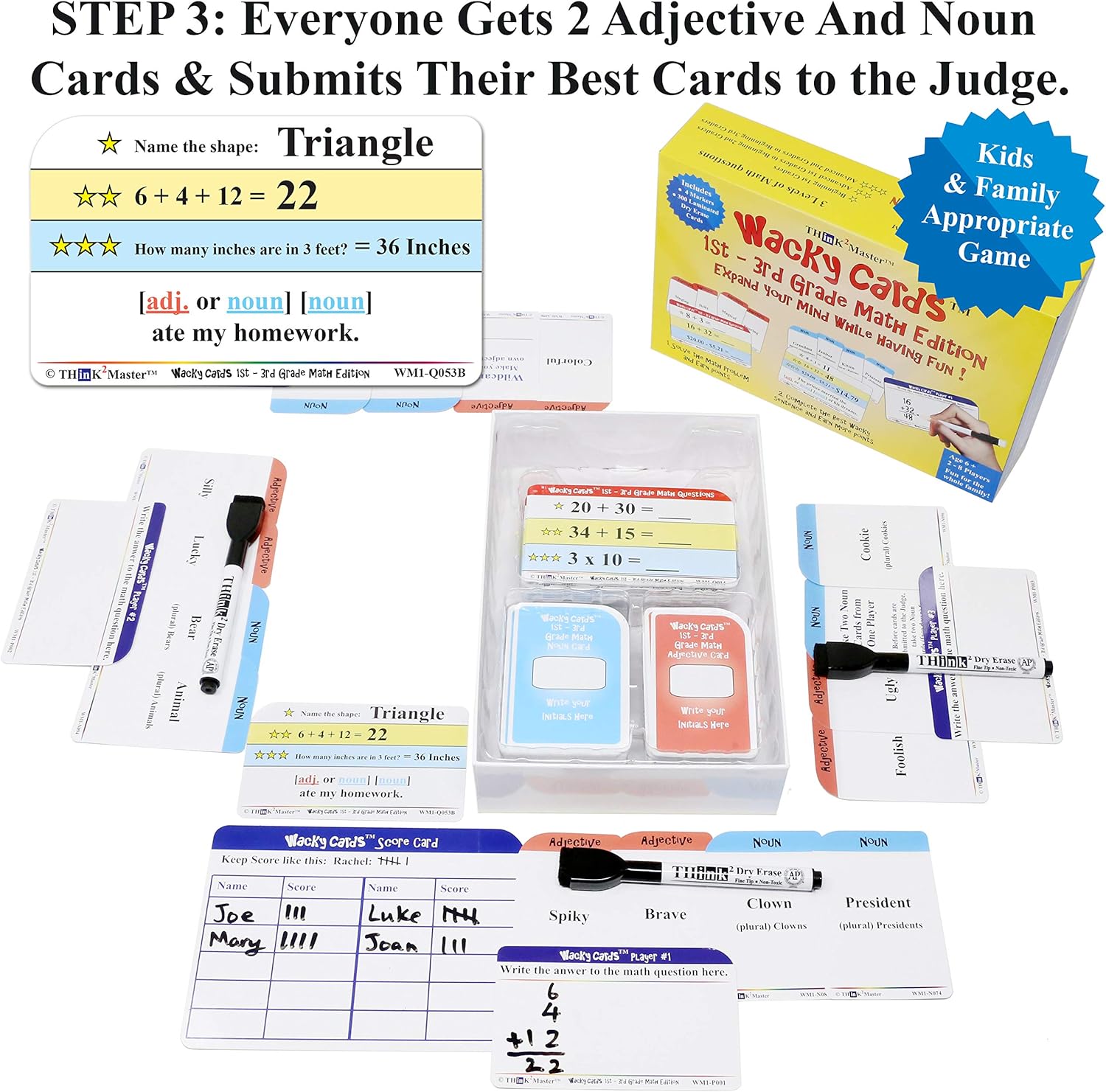Think2Master Wacky Cards Practicing Math Including Addition, Subtraction & Multiplication.