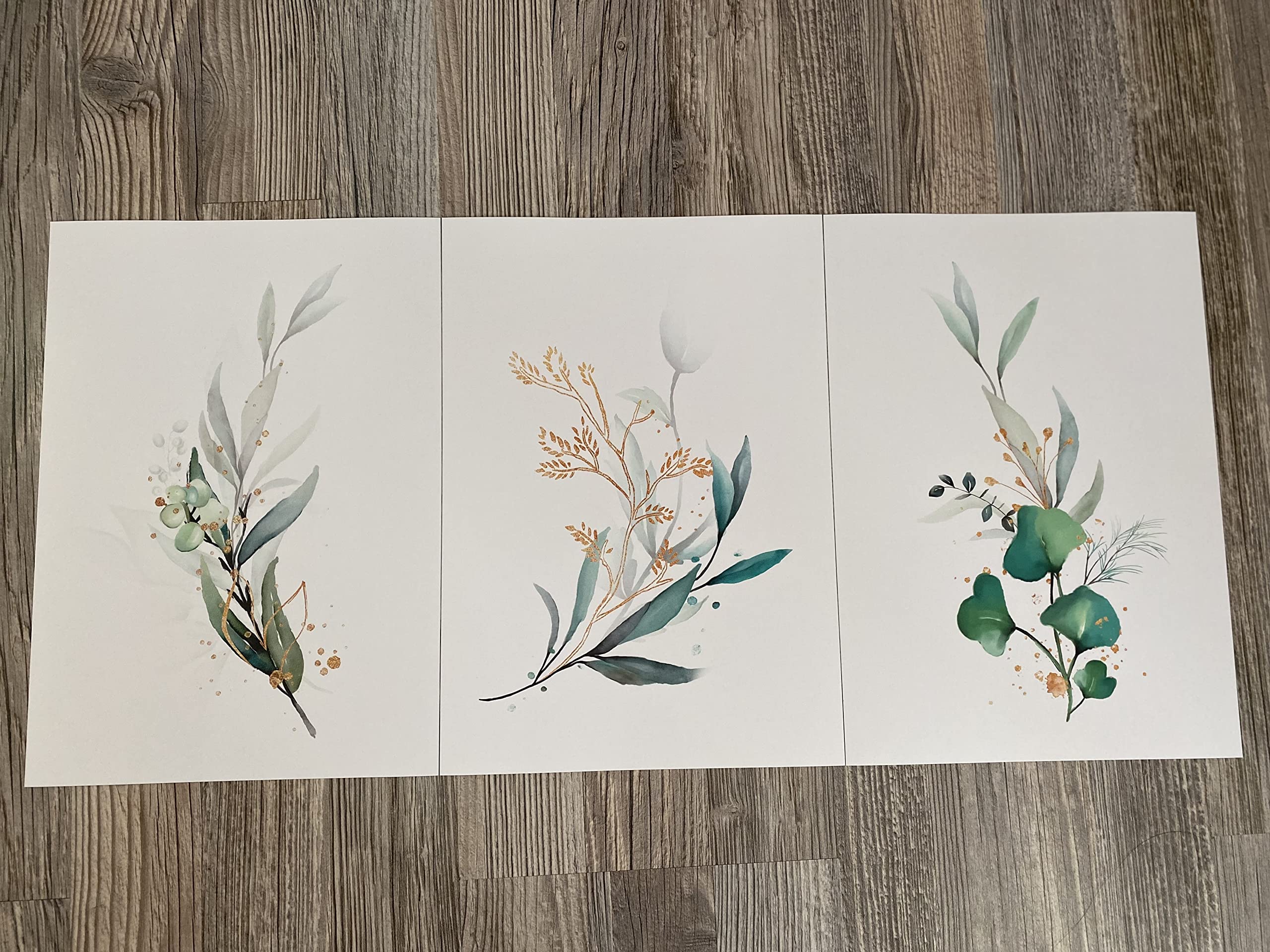 Eviepops Prints Eucalyptus Botanical Wall Art Set of 3 Unframed Prints, Abstract Tropical Plant Decor - Image 3