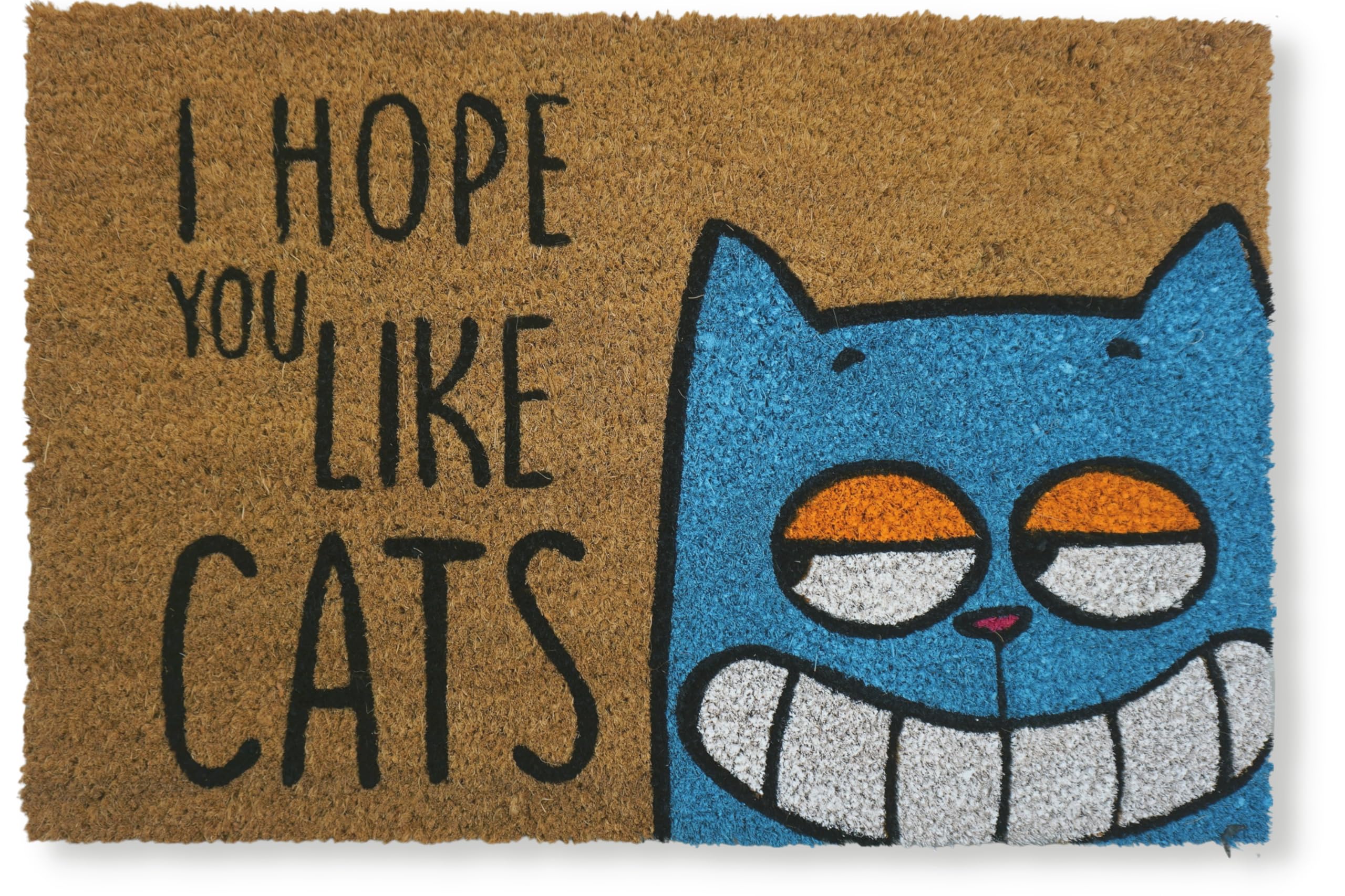 koko doormats Felpudo Entrada casa Originales - Felpudo Exterior - Felpudos Originales y Divertidos - Felpudo Coco y Base de PVC - Alfombra Entrada casa - 60x40 cm. (I Hope You Like Cats)