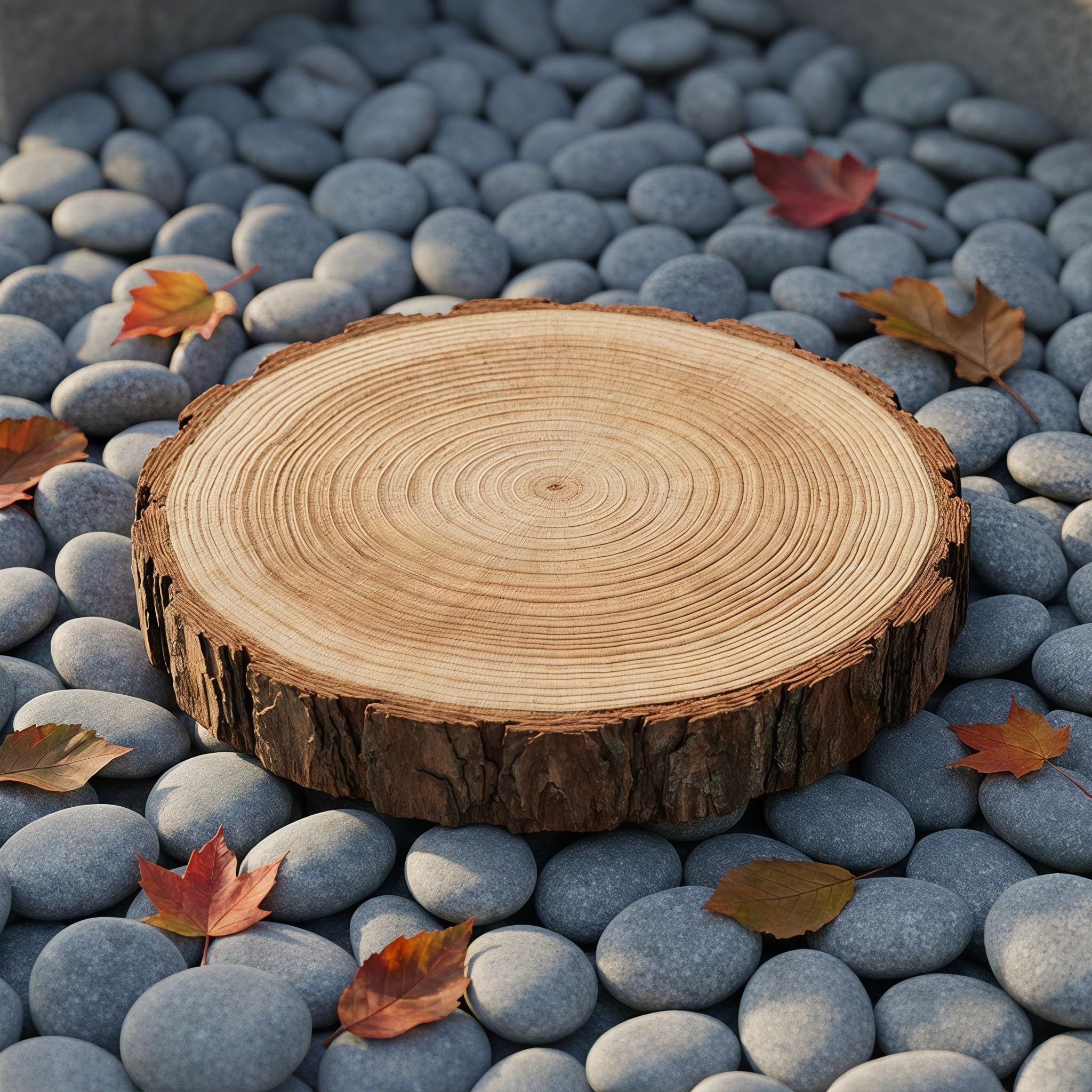 4 Pièces Pavé Extérieur Rond à Motif Bois, Pierre de Gué