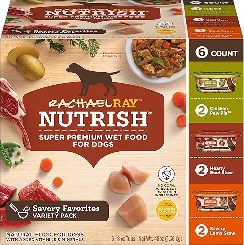 Rachael Ray Nutrish Alimento húmedo natural prémium para perros tinas de 8 onzas