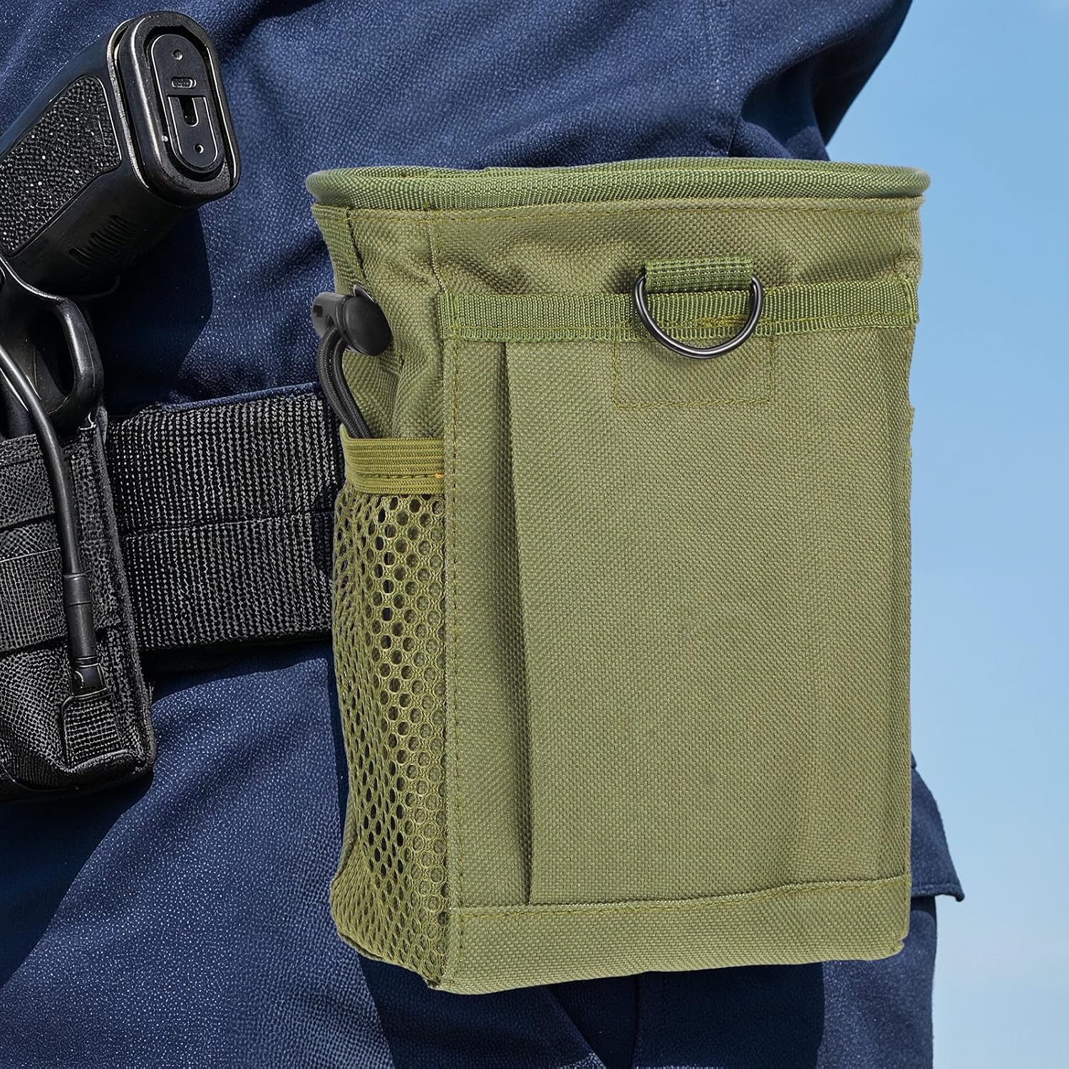 3 Pieces Dump Pouch, Drawstring Ammo Bag, Adjustable Utility Belt for Magazines, Outdoor Airsoft Hunting Gear