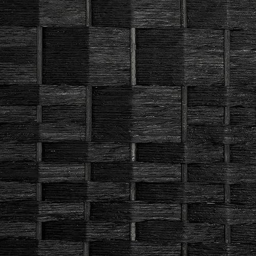 Miniatura 6 de Red Lantern Pantalla plegable de tejido de fibra corta de 2 pies - Negro - 8 paneles