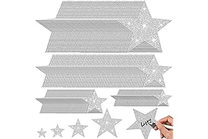 256-Piece Glitter Silver Star Cutouts: Sparkling Decorations for a Starlit Affair