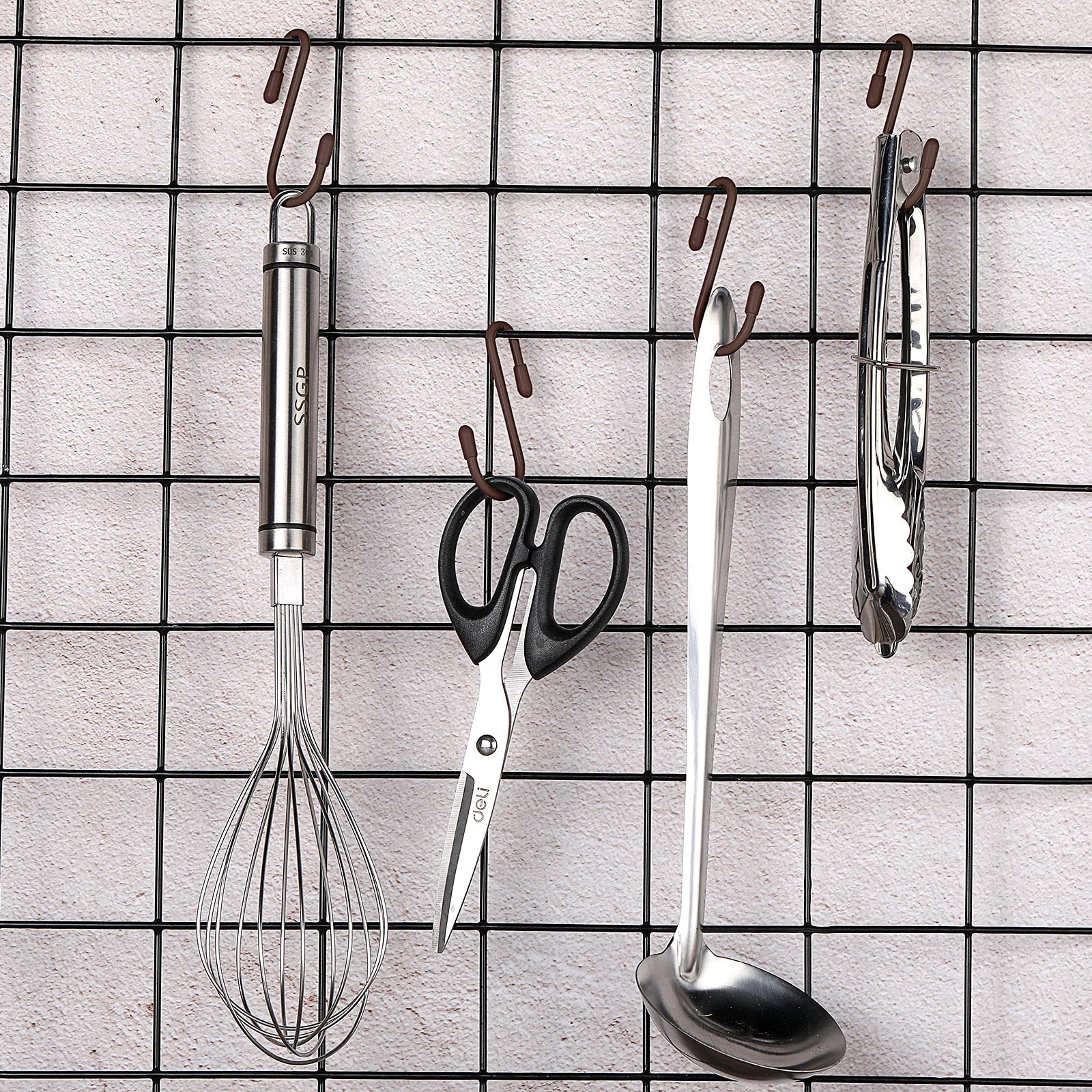 36 ganchos en S para colgar resistentes en forma de S, de metal antideslizante, para calcetines, ollas de cocina, utensilios, armario, alambre, baño, dormitorio, bolsa de sartenes, toallas 4