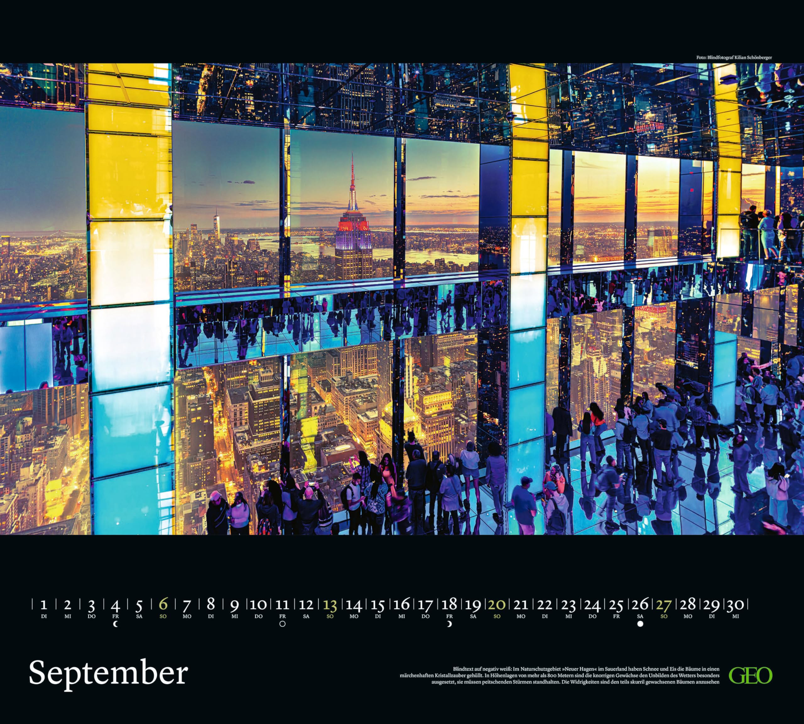 GEO - New York 2026 – Wandkalender 50x45 cm, Poster-Kalender mit Stadtfotografie, 12 Monatsblätter & Spiralbindung für New-York- und Architektur-Fans