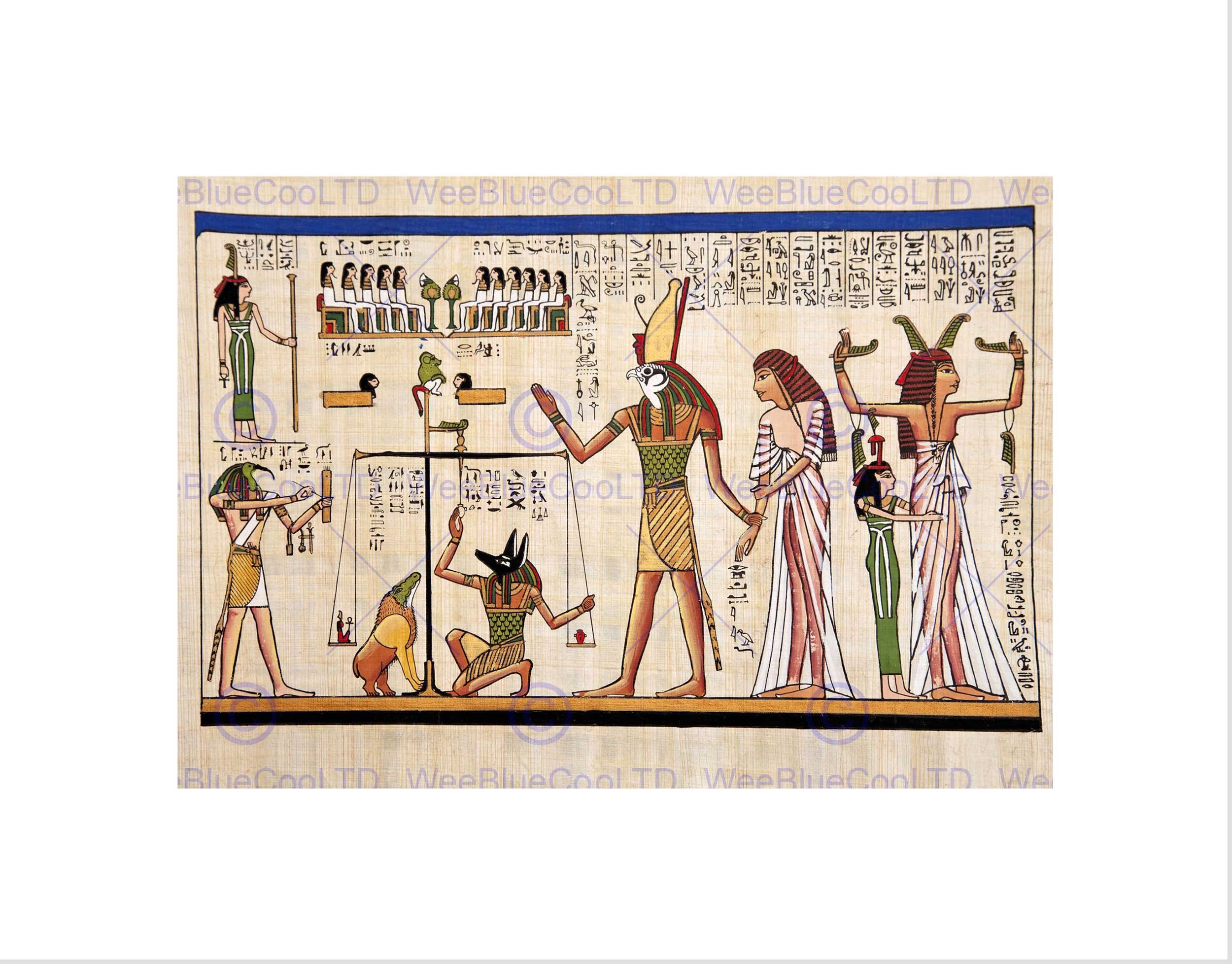 Wee Blue Coo Ancient Egyptian Heiroglyphics Horus Thoth Anubis Mural Wall Art Print