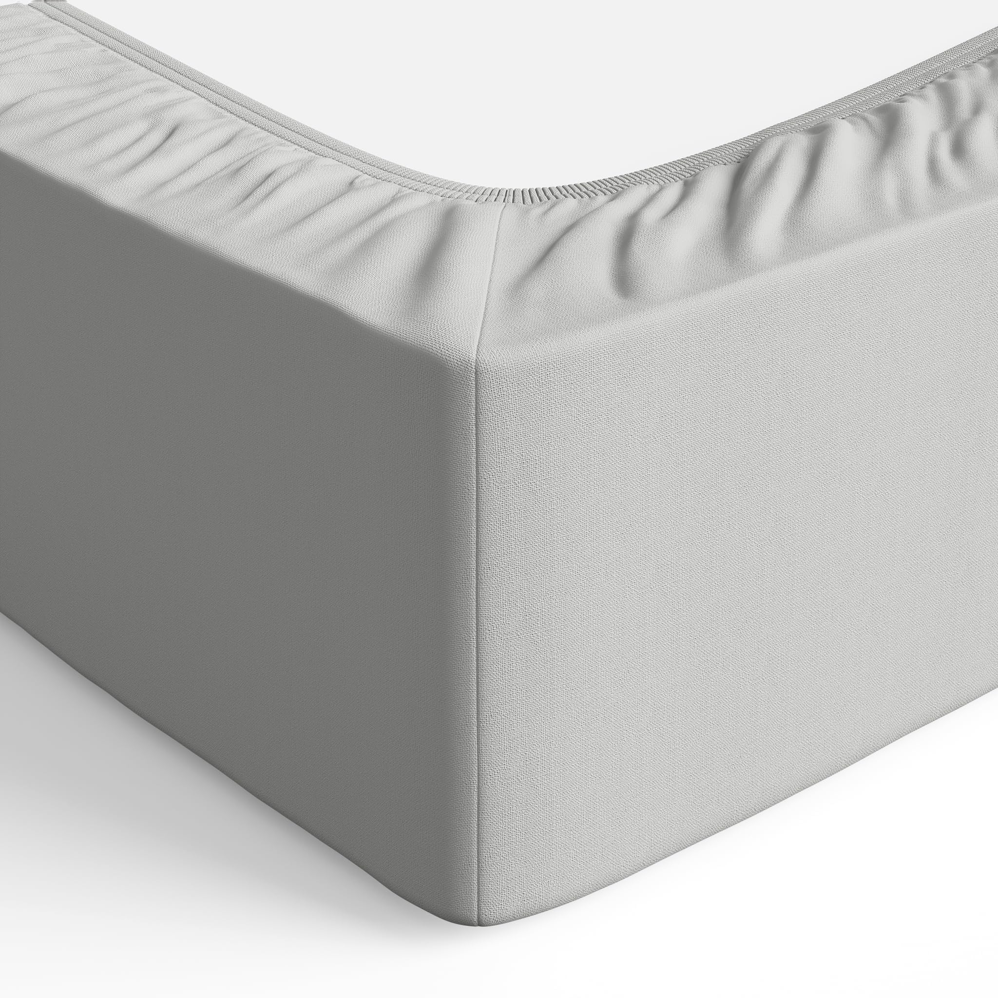 Amazon Basics Lenzuolo con angoli Matrimoniale, 180 x 200 x 30 cm, in 100% Microfibra con altezza da 30cm, Grigio Chiaro