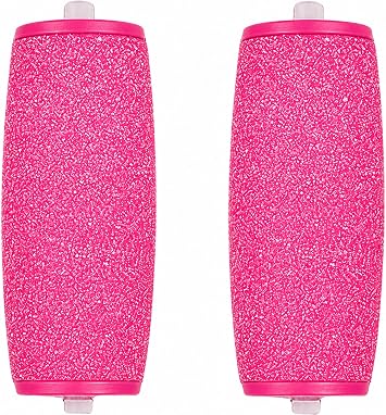 Replacement Rollers Heads Refills for Electric Foot File, Compatible with Scholl Express Pedi Foot File, Extra Coarse, Regular and Smooth Pink Smooth, 2