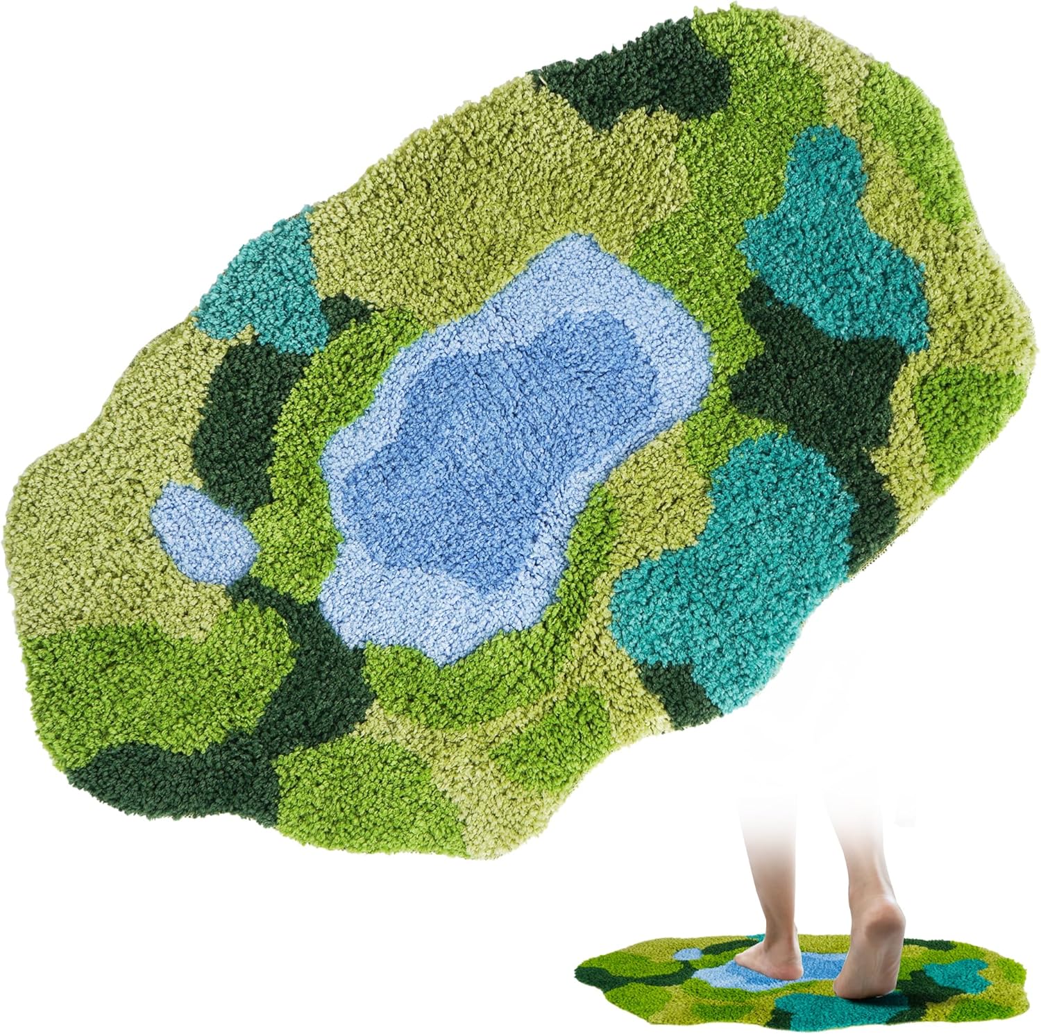 Loyeeho Moss Rugs Moss Bath Mat 32"×20" Cute Bath Mat for