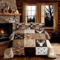 Vista 76 de Juego de edredón Deer Bear para niños tamaño completo, juego de ropa de cama rústica de aventura de caza para decoración de habitación de niños