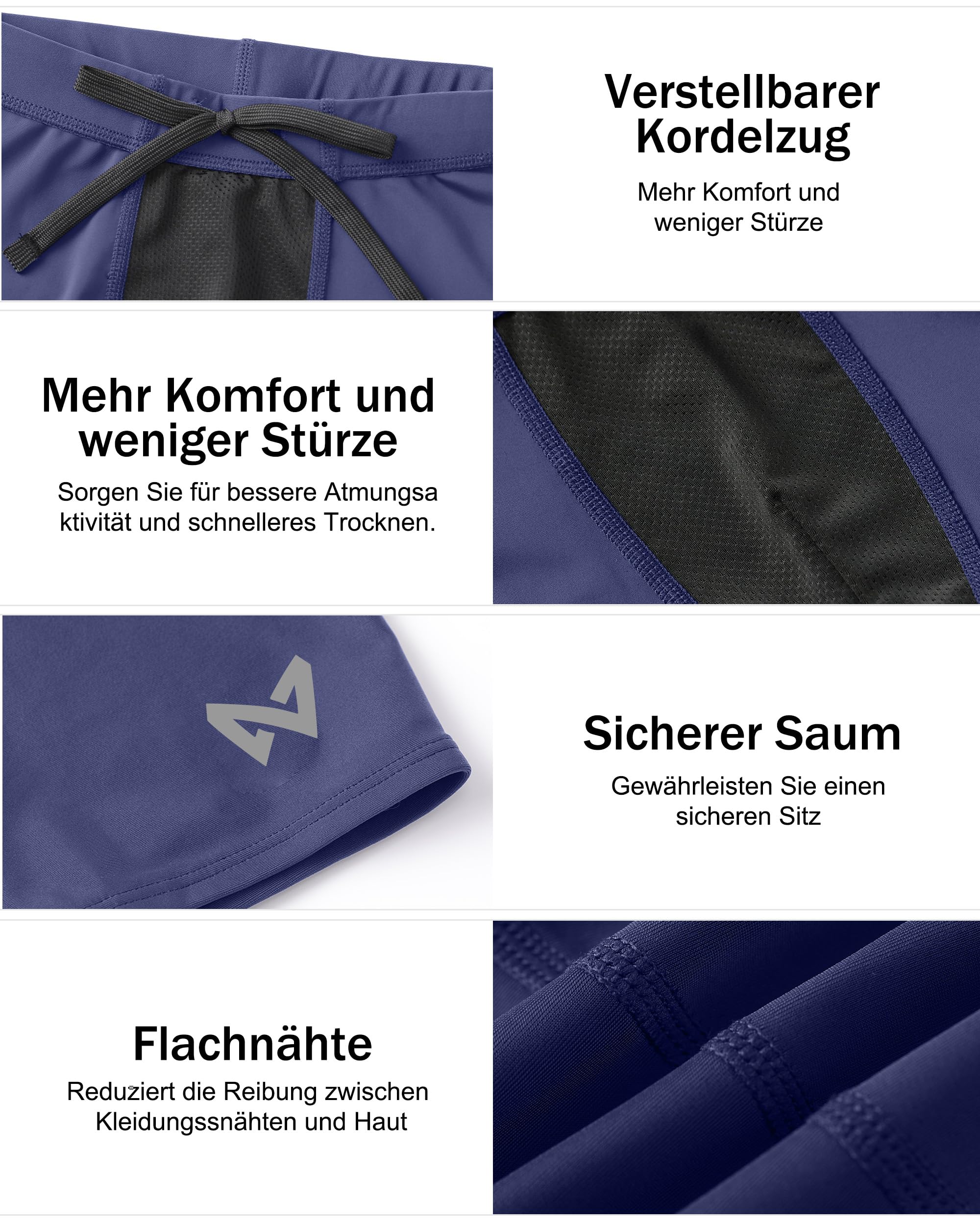 Jungen Badehose Jammer, Schnelltrocknend UV-Schutz 50+ Kompression Schwimmhose für Kinder Wettkampf Schwimmen Sport