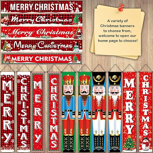 Miniatura 6 de Decoraciones navideñas de Feliz Navidad para exteriores e interiores, pancartas de fiesta para porche, barandilla, valla y patio, liquidación festiva
