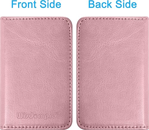 Miniatura 6 de Portatarjetas de visita, 2 caras, piel sintética, con bolsillo, delgada, con cierre magnético, para hombres y mujeres, oro rosa