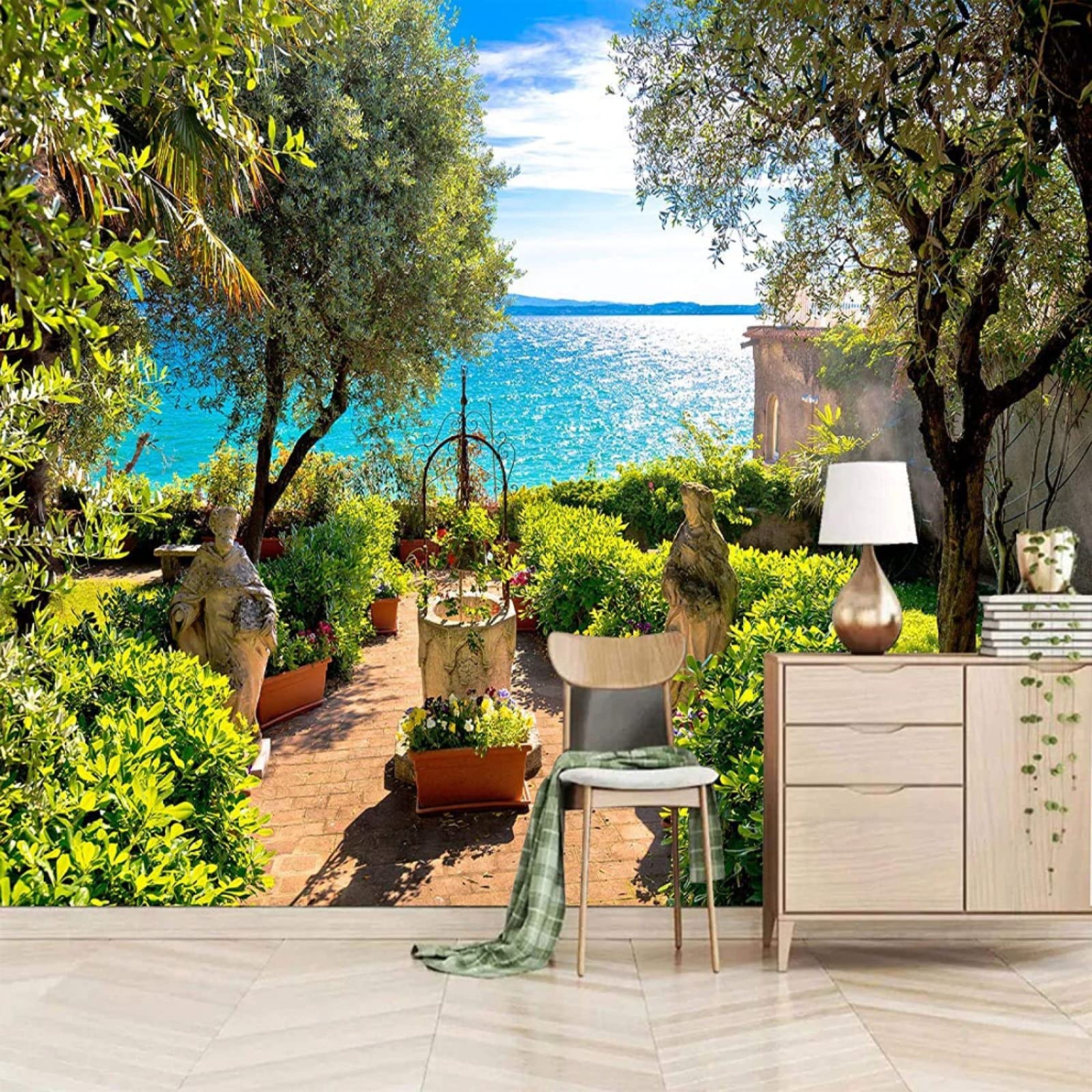 Carta Da Parati 3D Paesaggio Marino Mare Carta Da Parati Camera Letto Moderna Fotomurali 3D Gigante Murale Decorazione