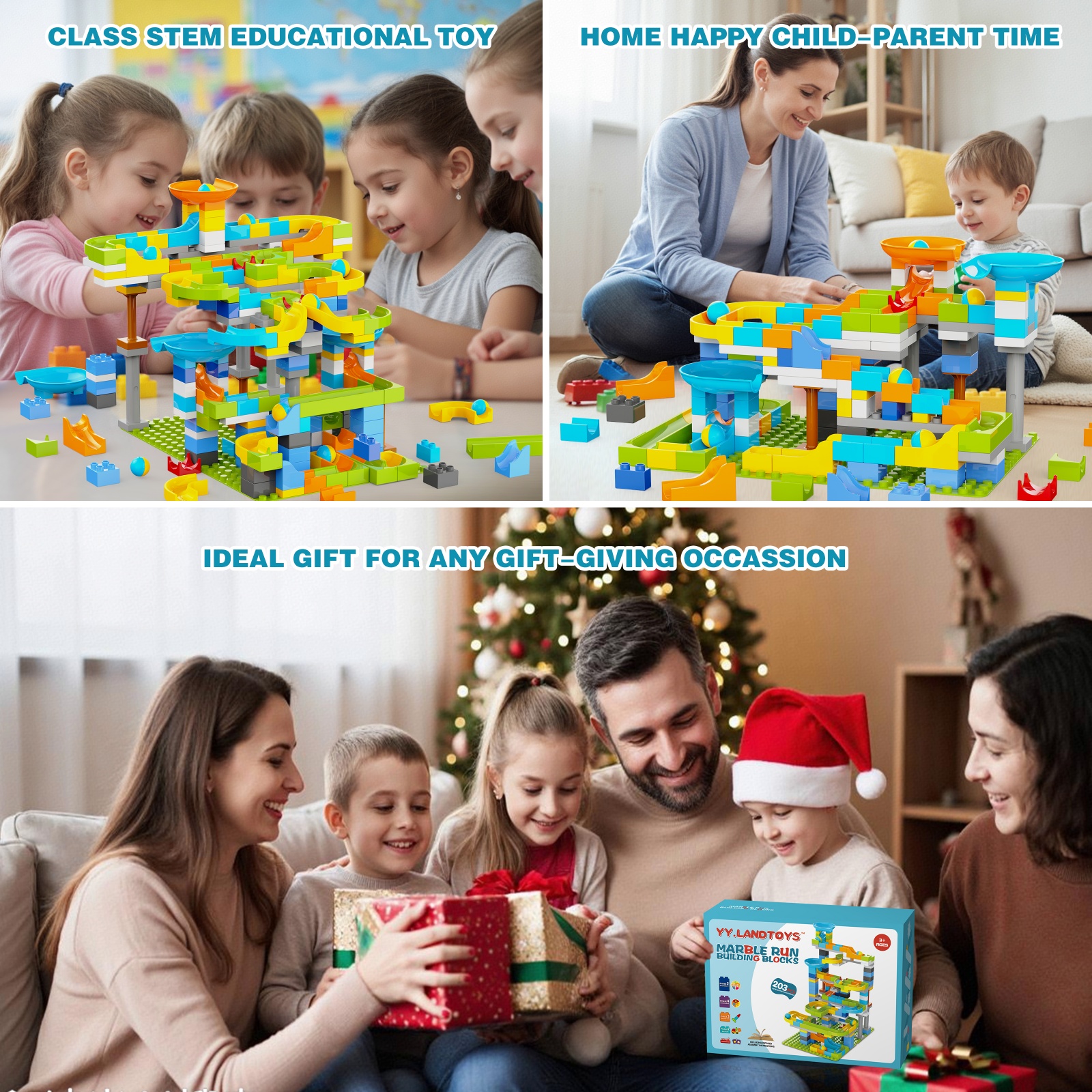 Amazon.com: 3in1 Marble Runs for Kids 3-5, 203pcs Compatible with