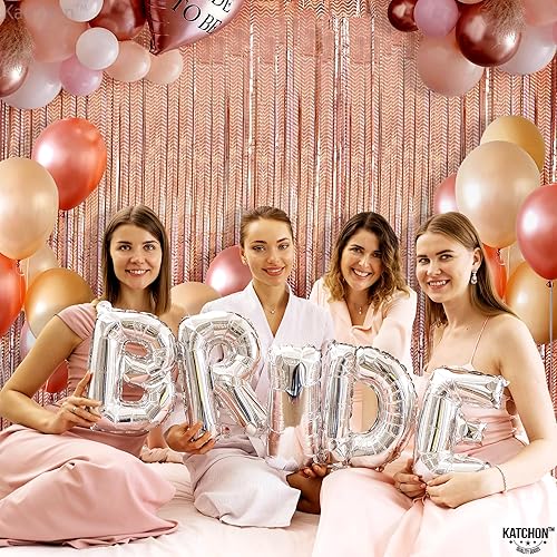 Miniatura 6 de KatchOn, Cortina láser de flecos de oro rosa, extra grande de 3.2 x 8 pies, paquete de 2 | Telón de fondo de oro rosa para decoración de despedida