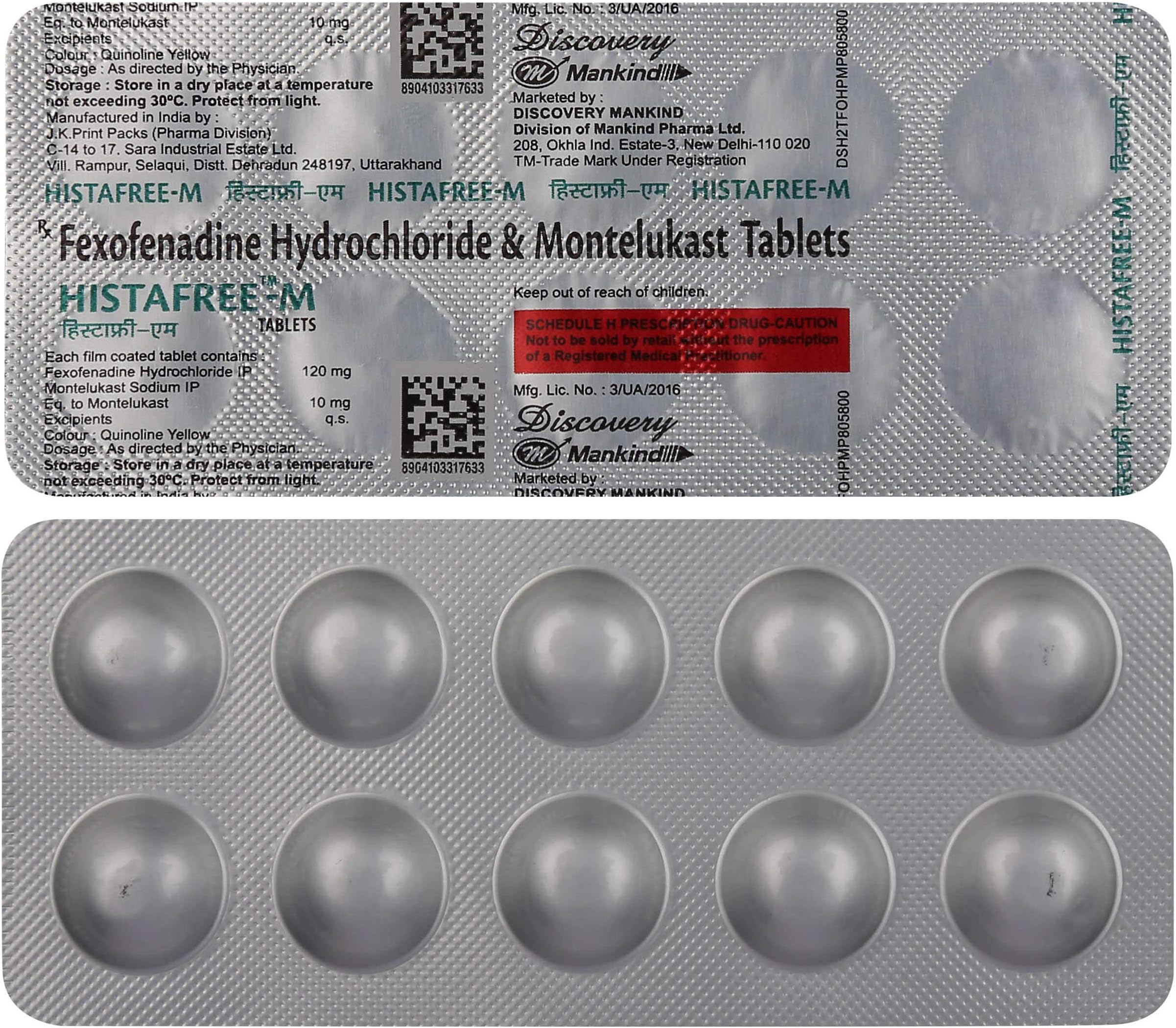 Histafree M - Strip of 10 Tablets