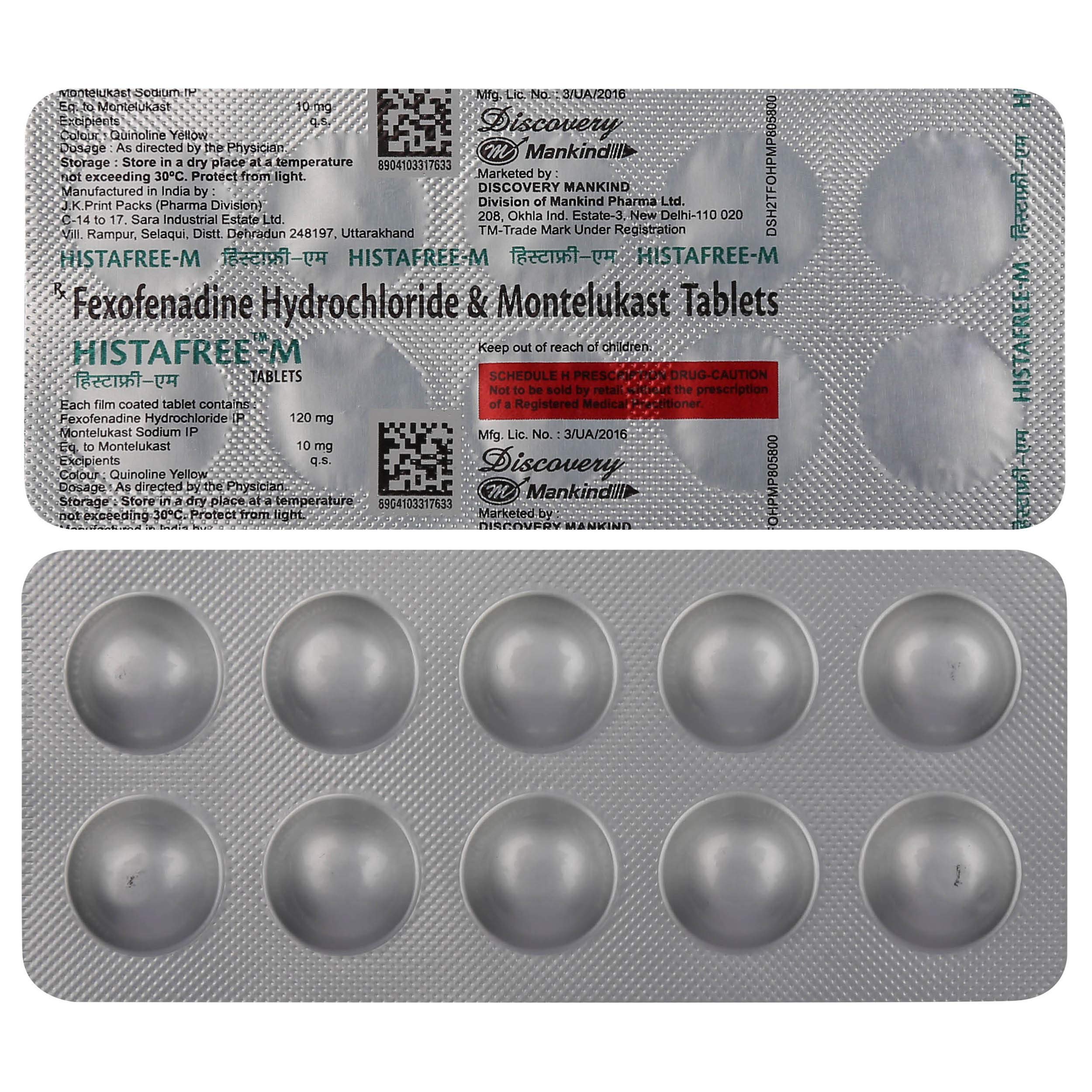 Histafree M - Strip of 10 Tablets
