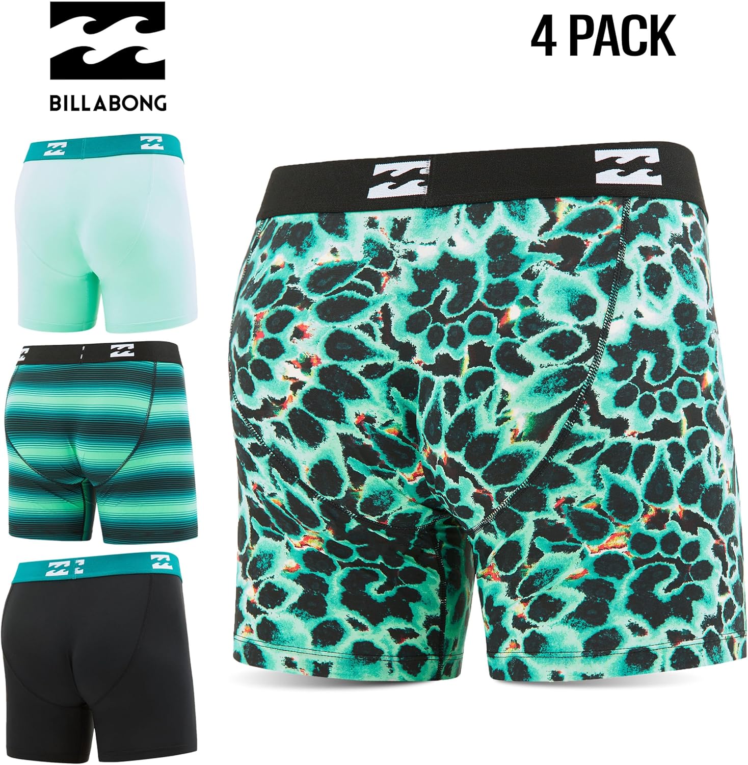 Billabong Mens Underwear 4 Pack Nylon Performance Boxer Briefs for Men - Image 2