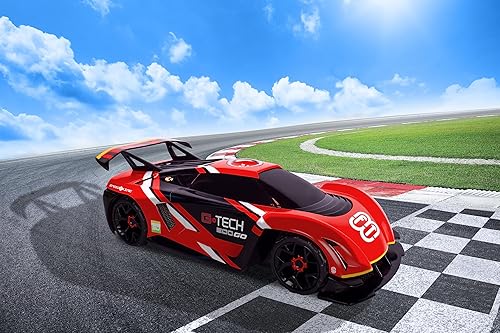 Miniatura 5 de Sunny Days Entertainment Coche de carreras de acelerador completo con luces y sonido, pedal de empuje para carrera, coche deportivo rojo motorizado