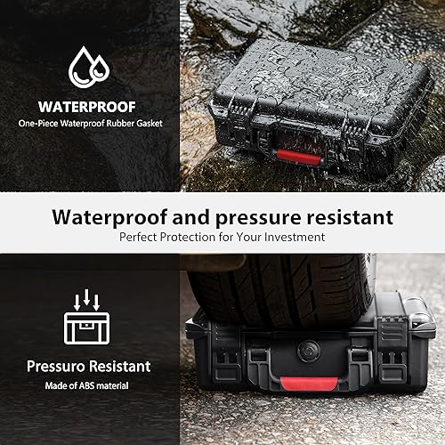 Miniatura 4 de STARTRC OSMO Pocket 3 - Funda rígida multifuncional portátil impermeable para DJI OSMO Pocket 3 Creator Combo accesorios de cámara, negro y rojo,