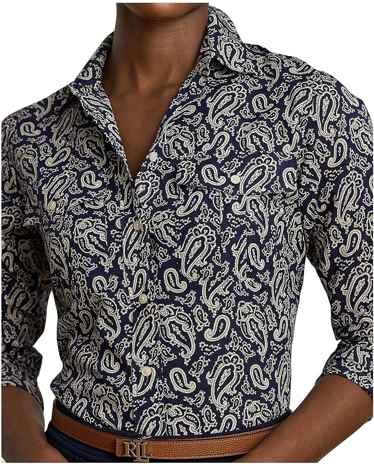 Lauren Ralph Lauren Classic Fit Paisley Cotton Voile Shirt - #3 of 4