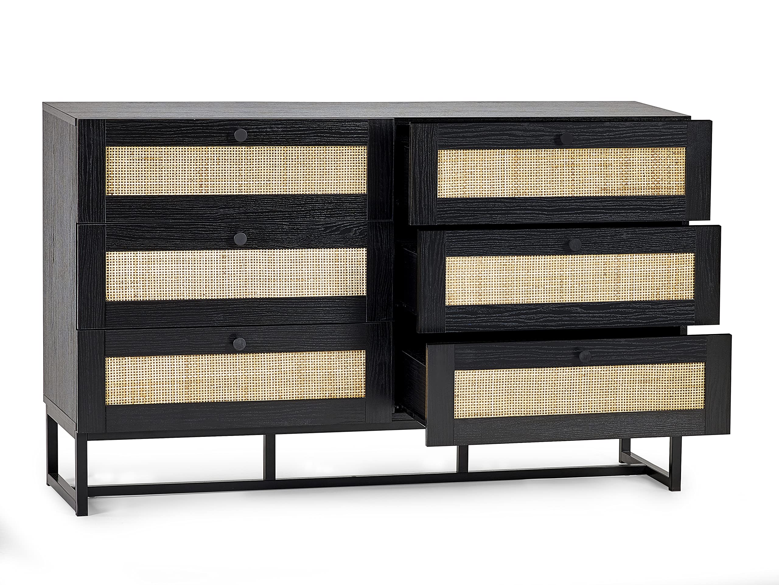 Julian Bowen Padstow 6 Drawer Chest - Black Chests