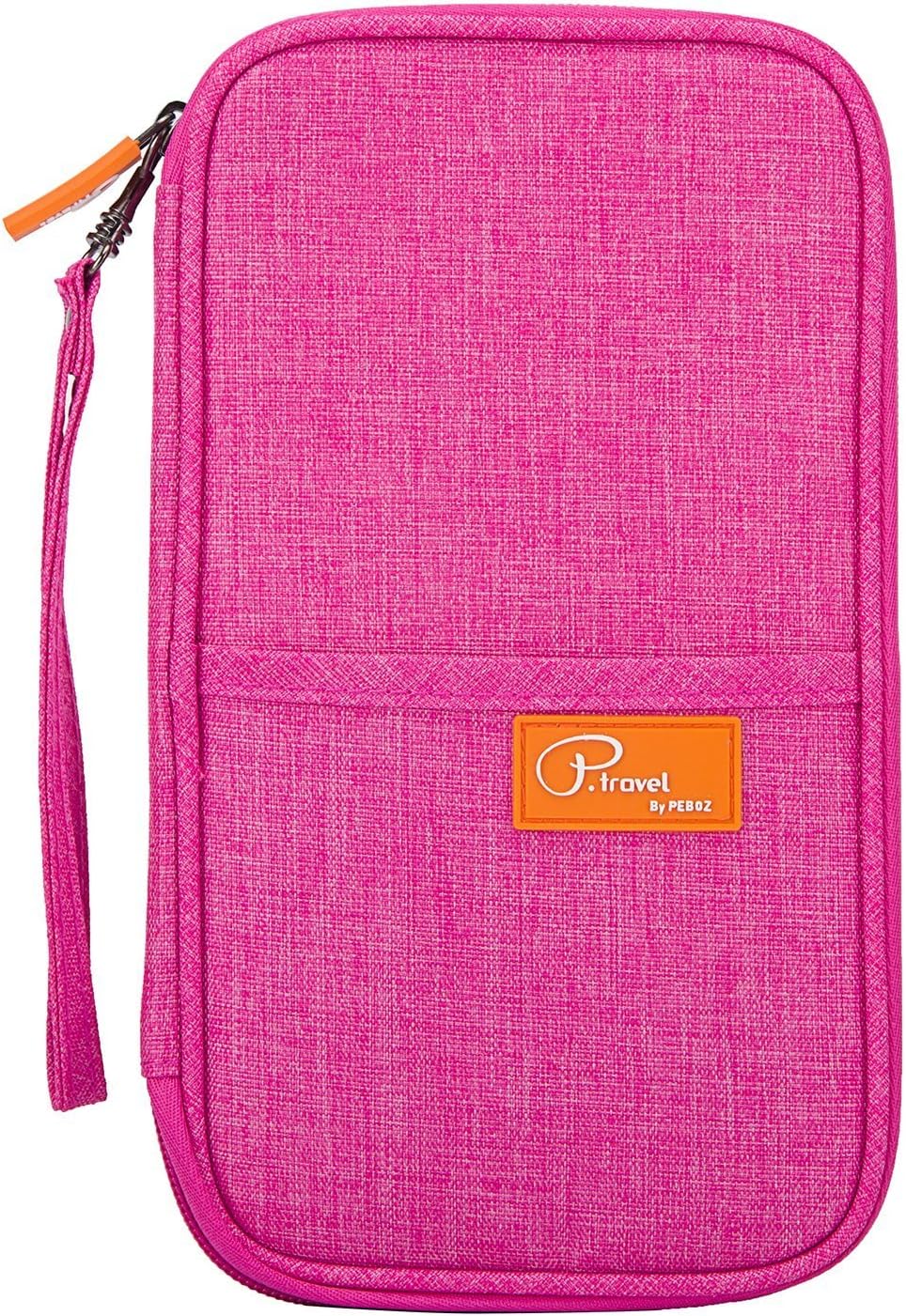 Gtrip Passport Wallets Durable Waterproof Family Travel Wallet Purse with Zip Closure Document Organizer Passport Holder Ticket Credit ID Card Cash Case (Hot Pink, Large)