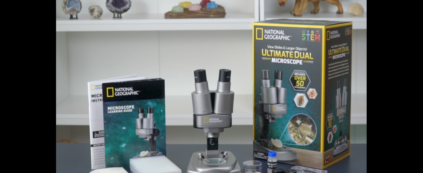 CubicFun 661127 – Kit De Construcción De Microscopio National Geographic DIY Para Niños Desde 8 Años, Experimentos Caseros
