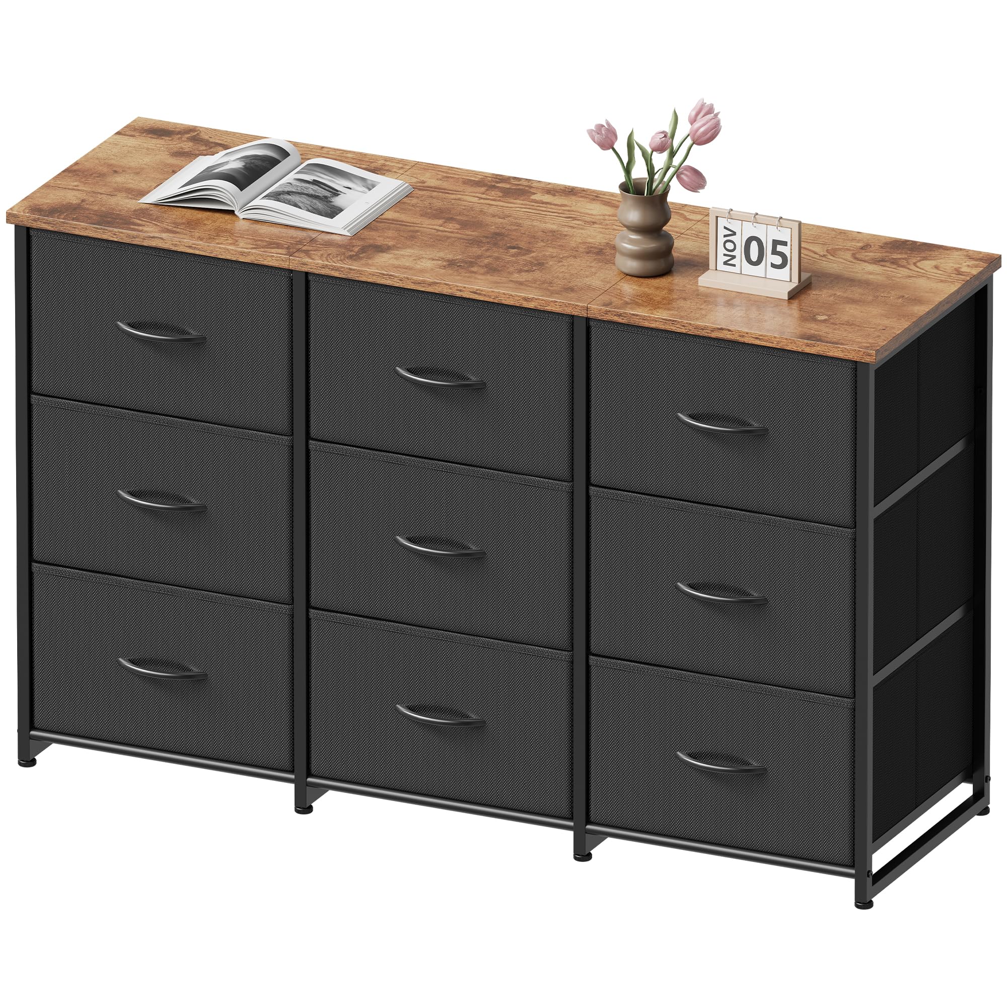 Amazon｜YeTom チェスト タンス 洋服収納 幅120cm 布製引き出し大容量