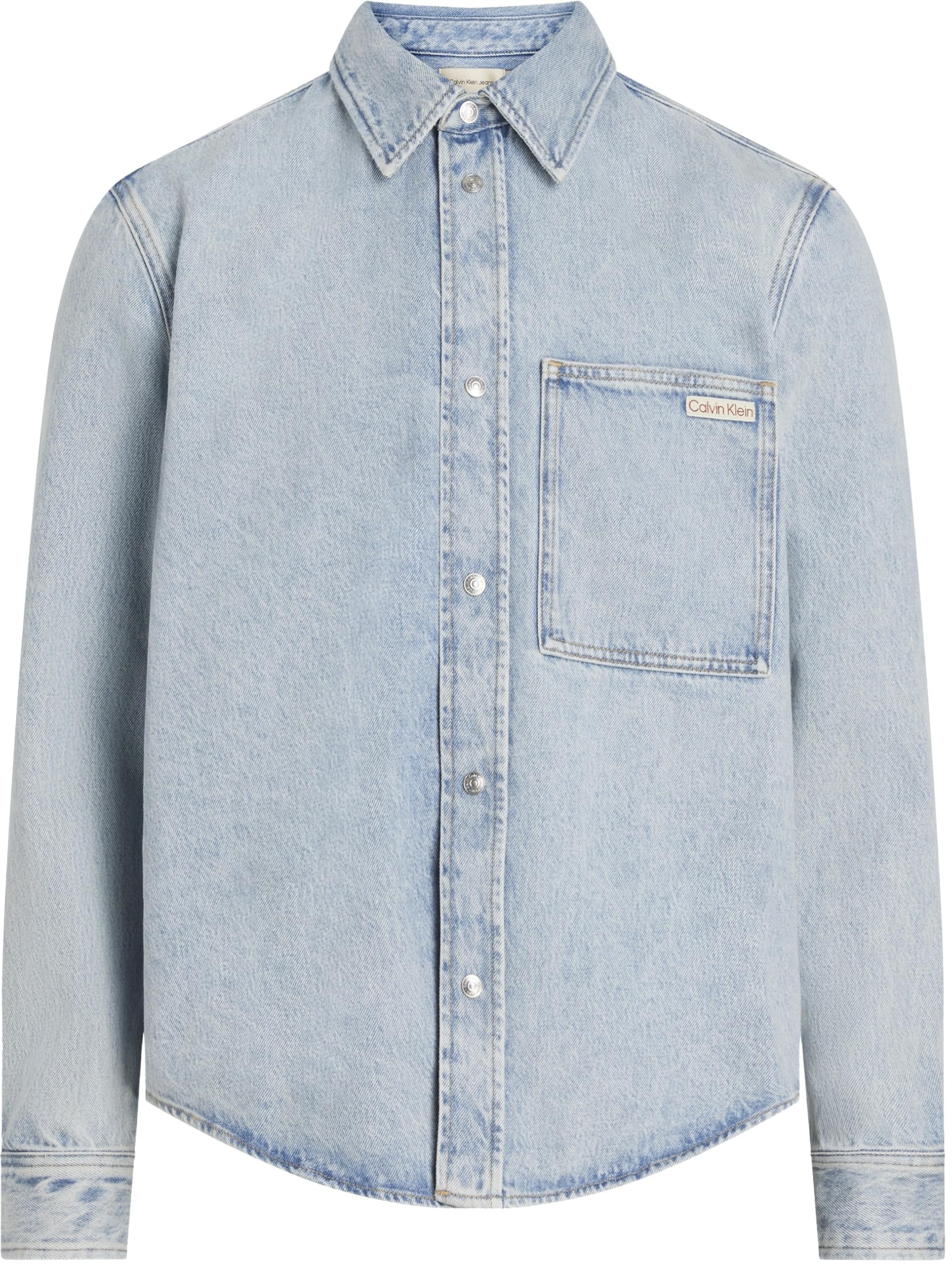 Calvin Klein Camisa Vaquera Hombre Regular Denim Shirt con Bolsillo en el Pecho