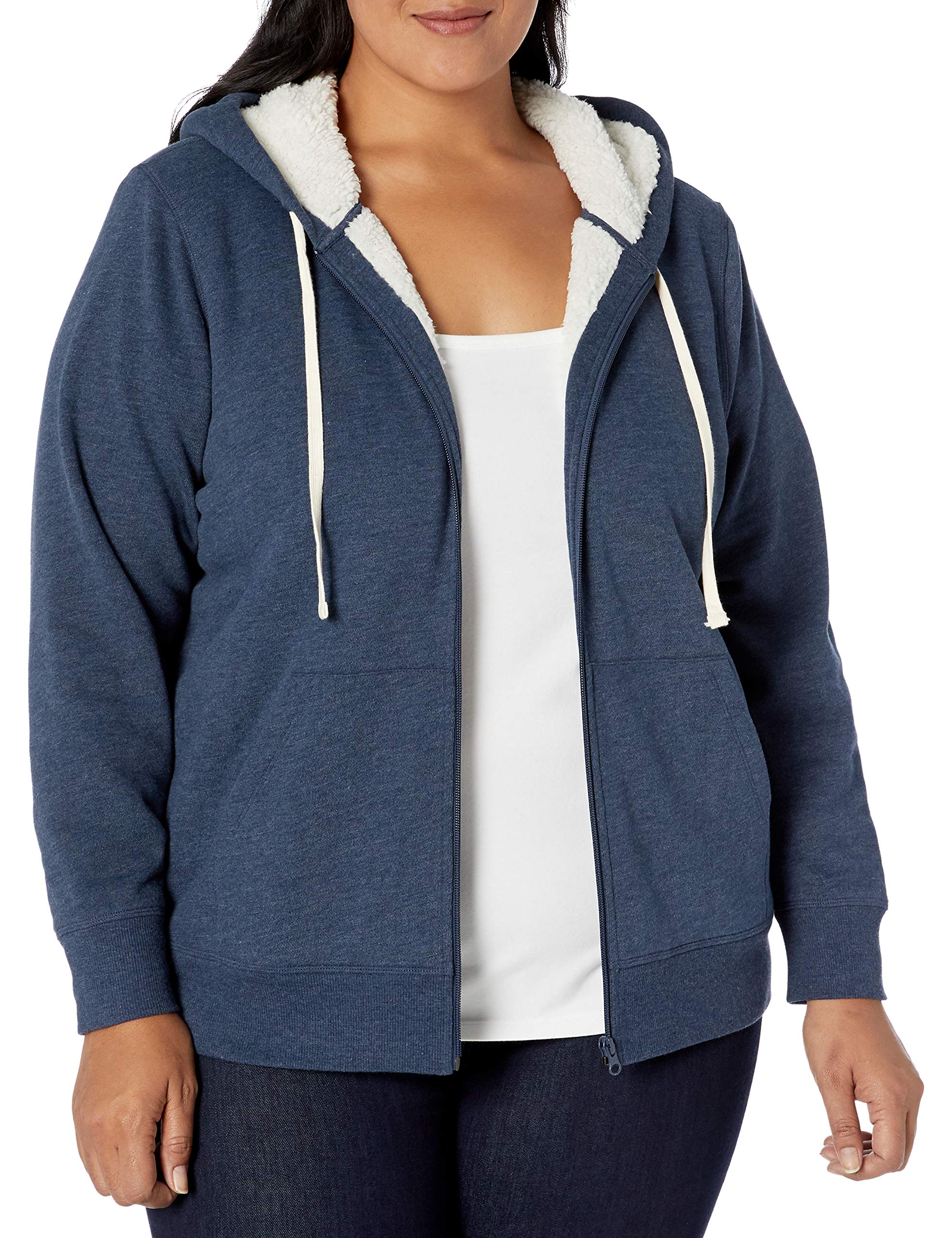 Amazon Essentials Women's Plus Size Sherpa-Lined Full-Zip Hoodie
