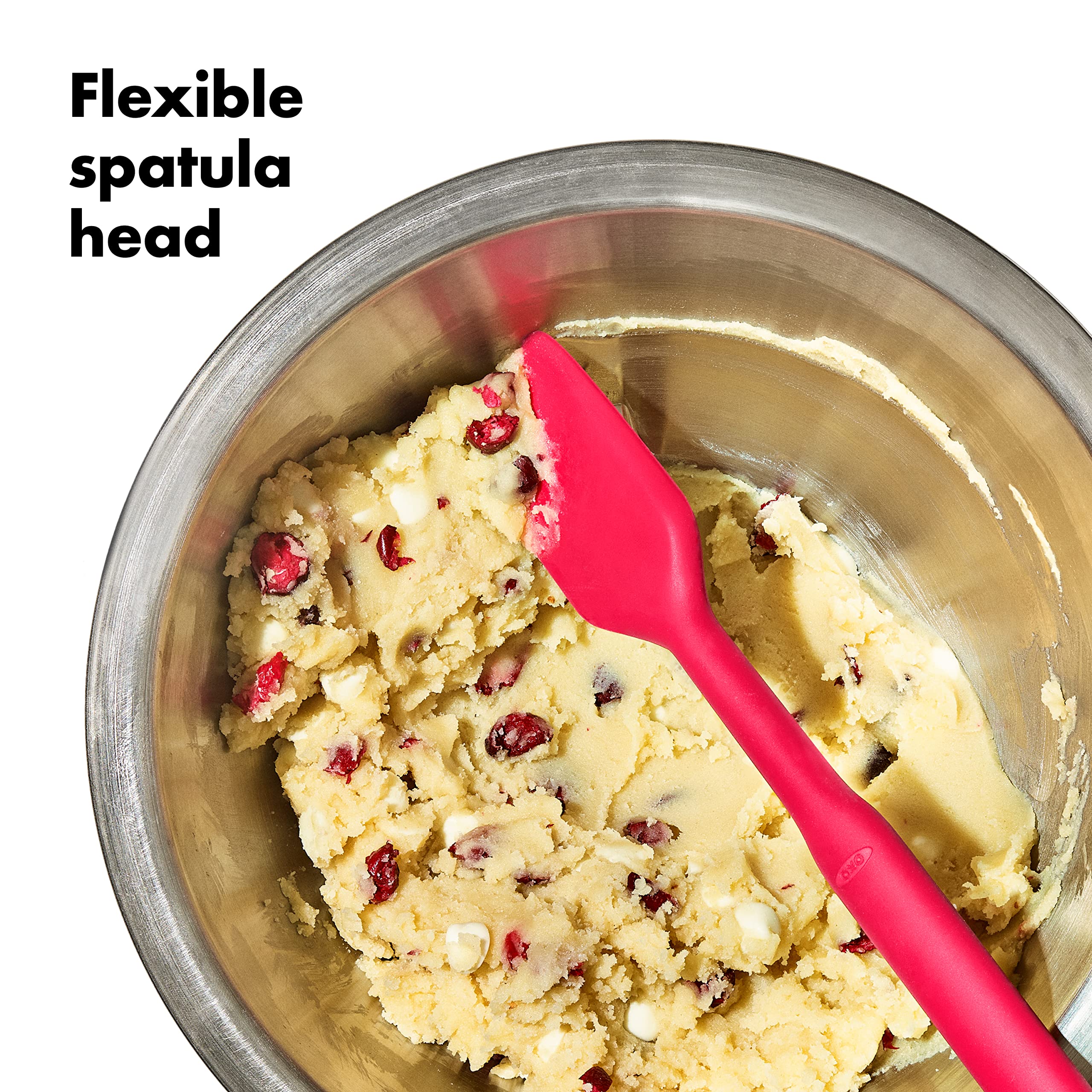 OXO Good Grips - Juego de cuchara para galletas de silicona mediana y espátula pequeña