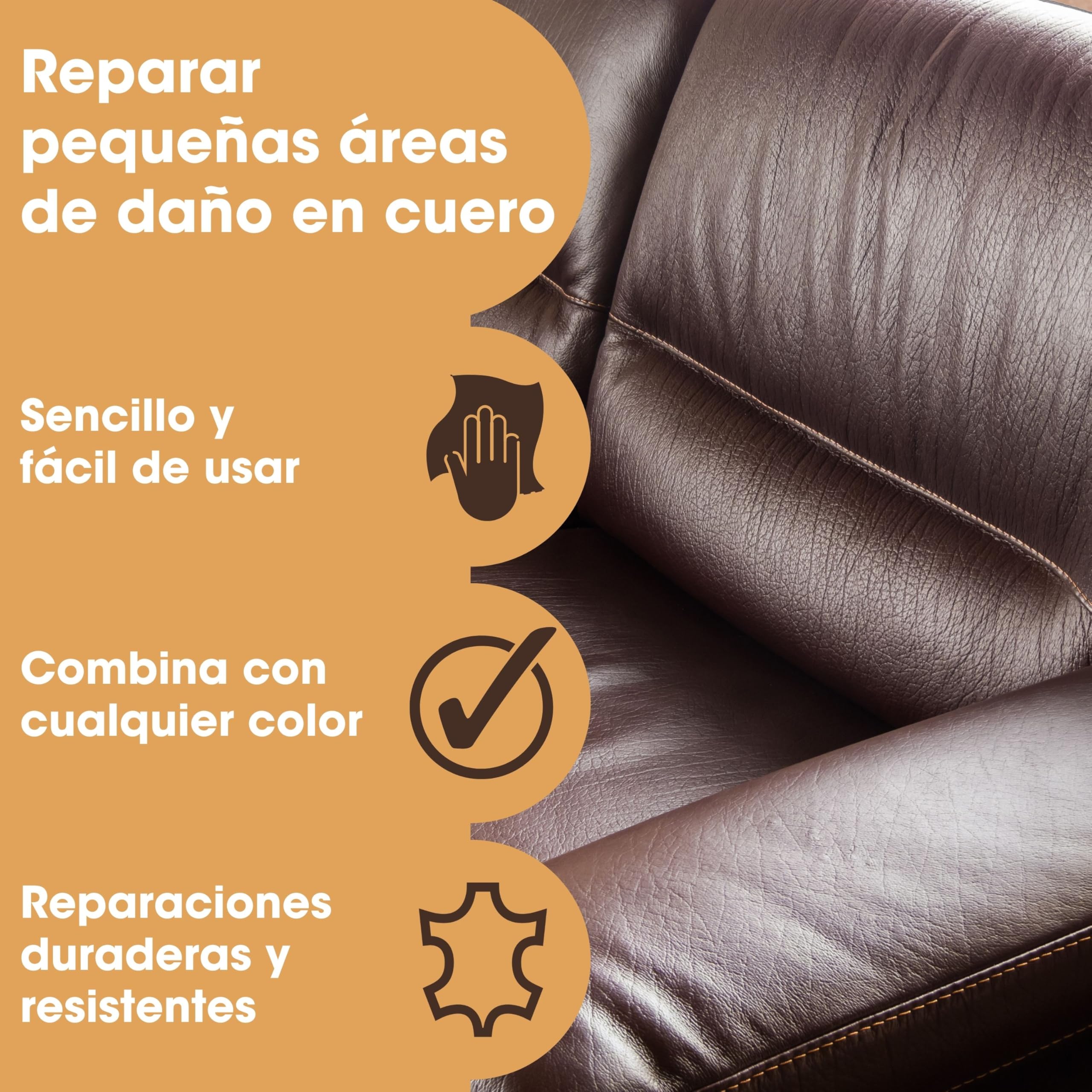 Furniture Clinic Kit Completo de Reparación de Cueros - 12 Opciones de Colores para Sofás, Asientos de Coche - Remienda, Rellena y Retoca Arañazos, Desgarros y Otras Áreas Dañadas (Gris)