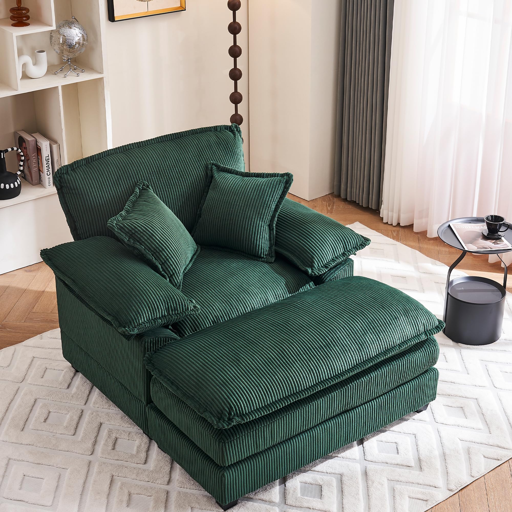 ZX Design Oversized Chair with Ottoman