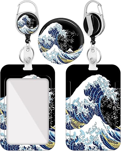 Plifal Soporte para insignia con carrete retráctil, bonito certificado de identificación de nube negra, clip de identificación de trabajo,