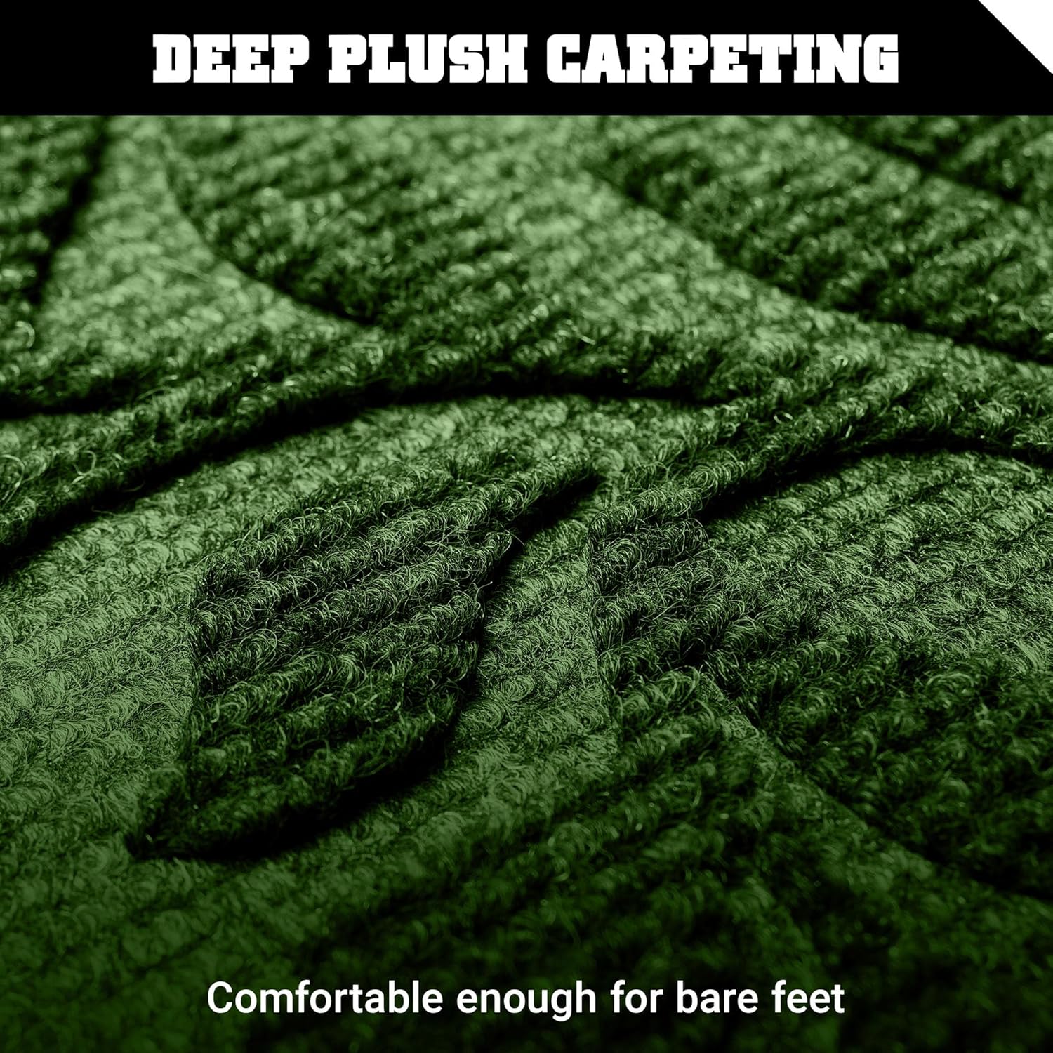 G128 Home Entrance Green Leaves Door Mat | 23x35 in | Thick Absorbent Natural Rubber Non Slip, Indoor/Outdoor, Easy Clean, Welcome Mats for Front Door/Patio/Garage