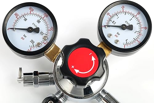 Miniatura 5 de YaeBrew Regulador dispensador de cerveza de barril de CO2 de doble calibre, latón cromado CGA-320